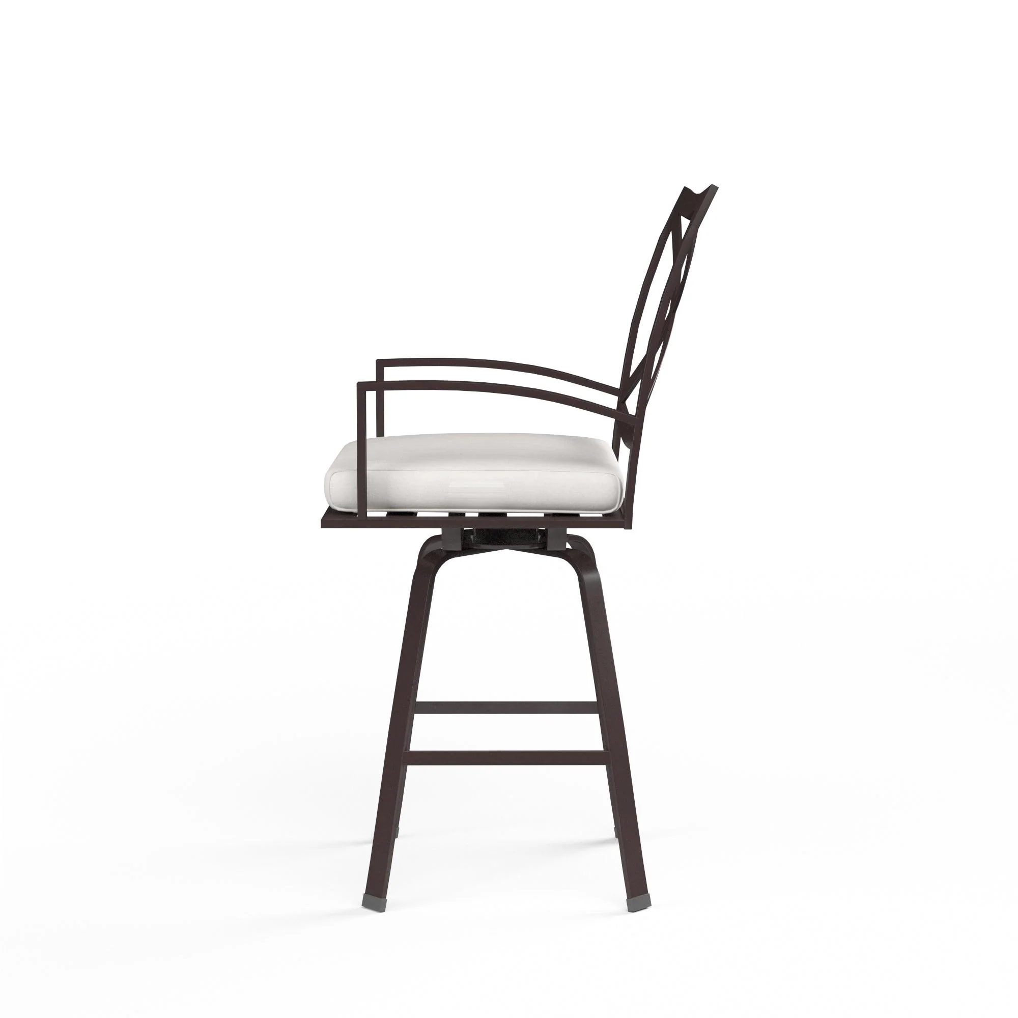 La Jolla Swivel Barstool in Canvas Flax w/ Self Welt - Remutear