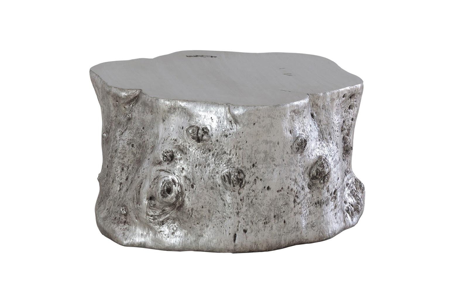 Log Coffee Table, Silver Leaf - Remutear