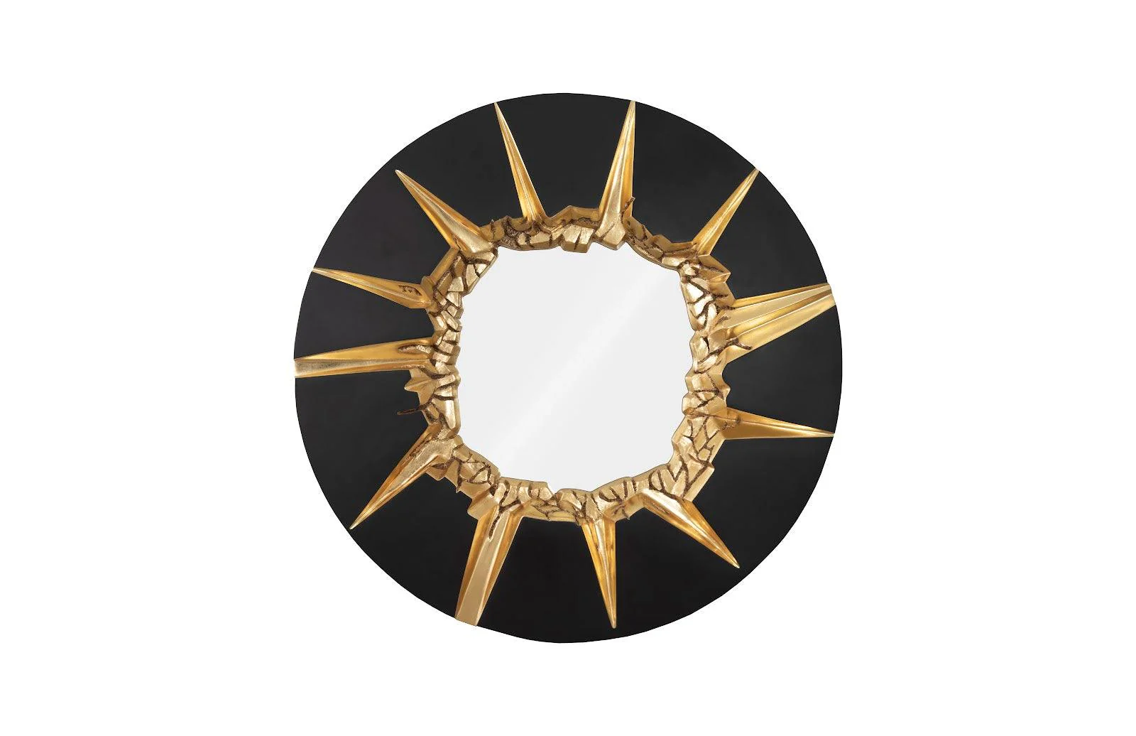 Circular Cracked Mirror, Black & Gold - Remutear