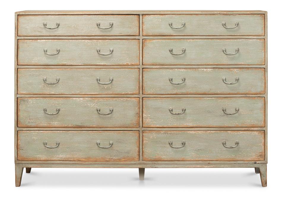 Willow 10 Drawer Commode - Sage - Remutear