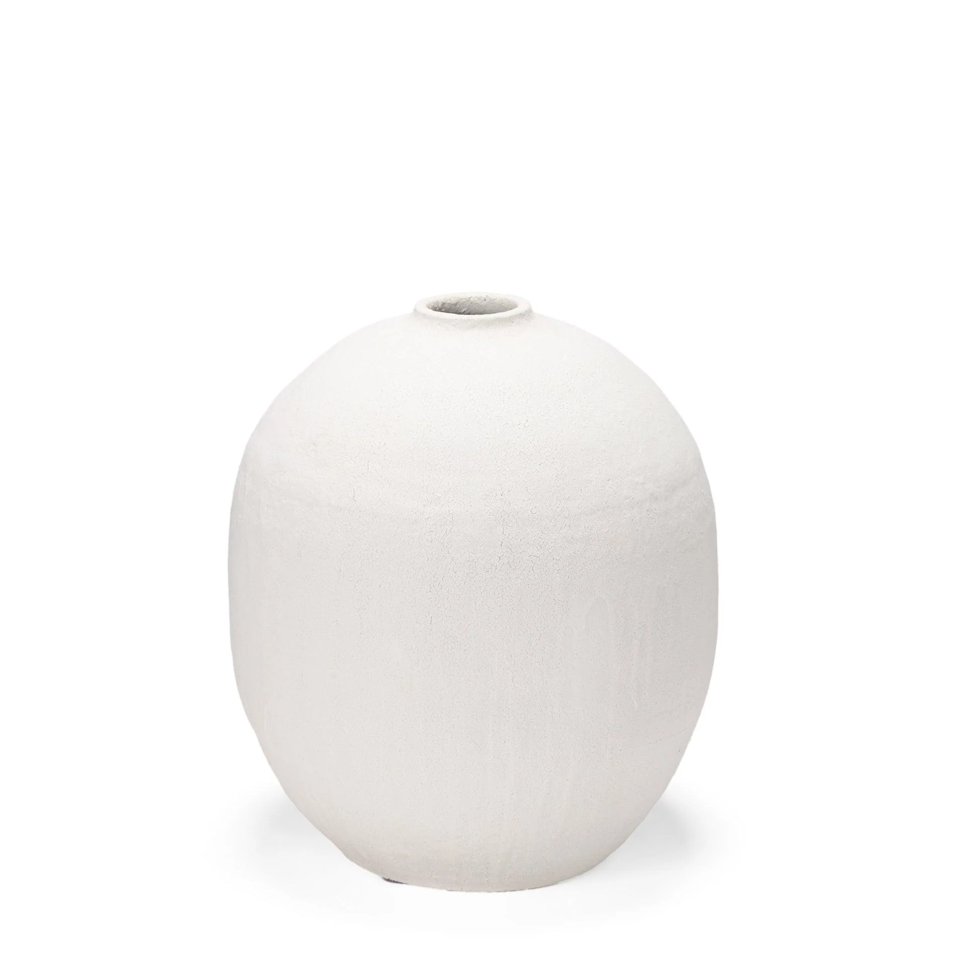 Karakum I Short White Textured Ceramic Vase - Remutear