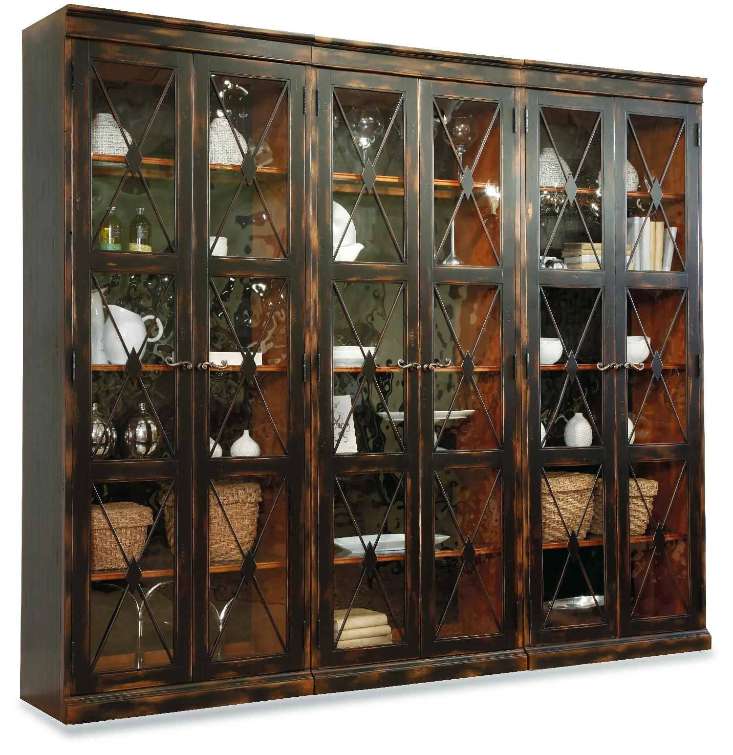 Sanctuary Two-Door Thin Display Cabinet - Ebony - Remutear