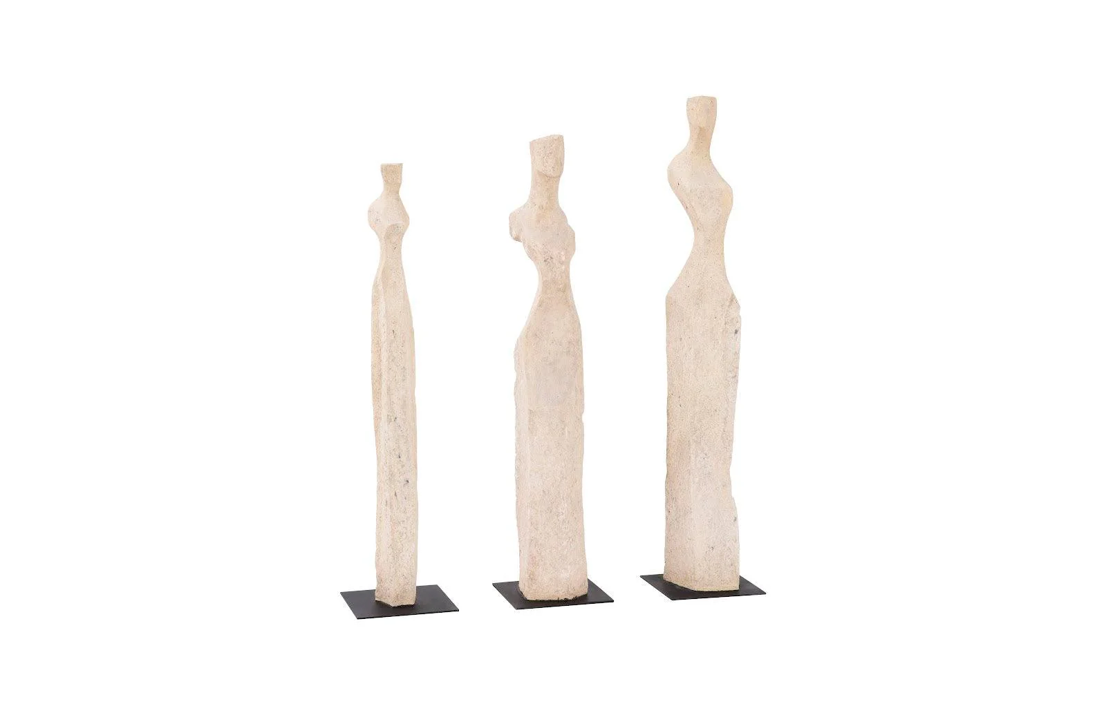 Cast Women Sculptures, Roman Stone, Set of 3 - Remutear