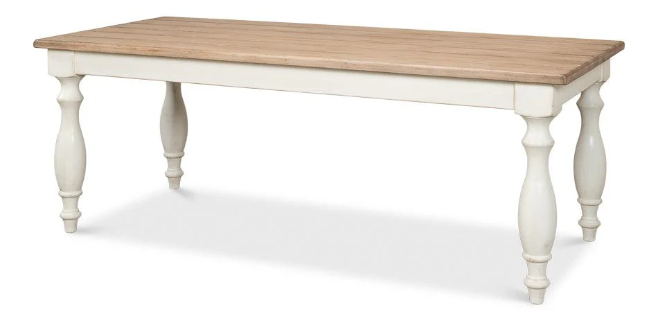 Brie Dining Table - Ant.White/Natural Top - Remutear