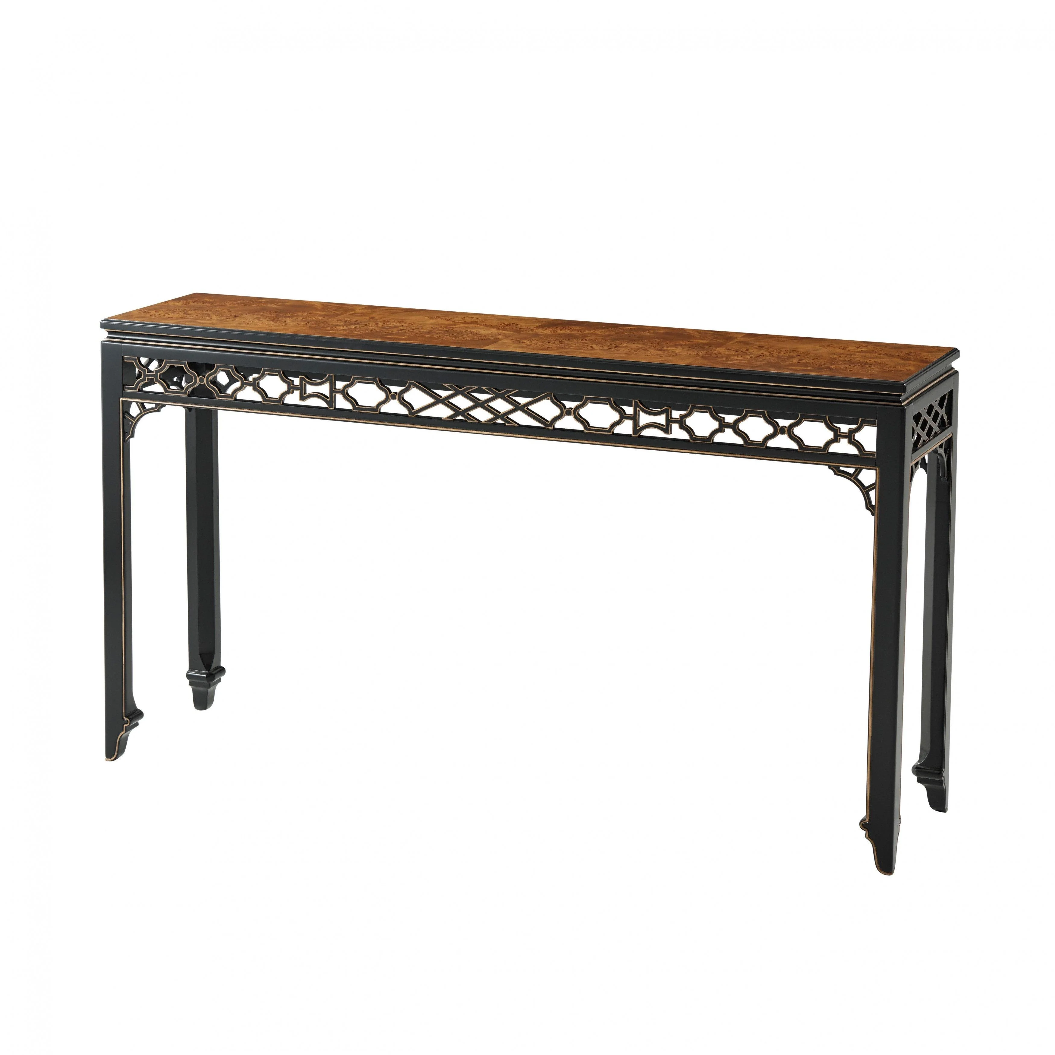 Long Hall Burl Console Table - Remutear