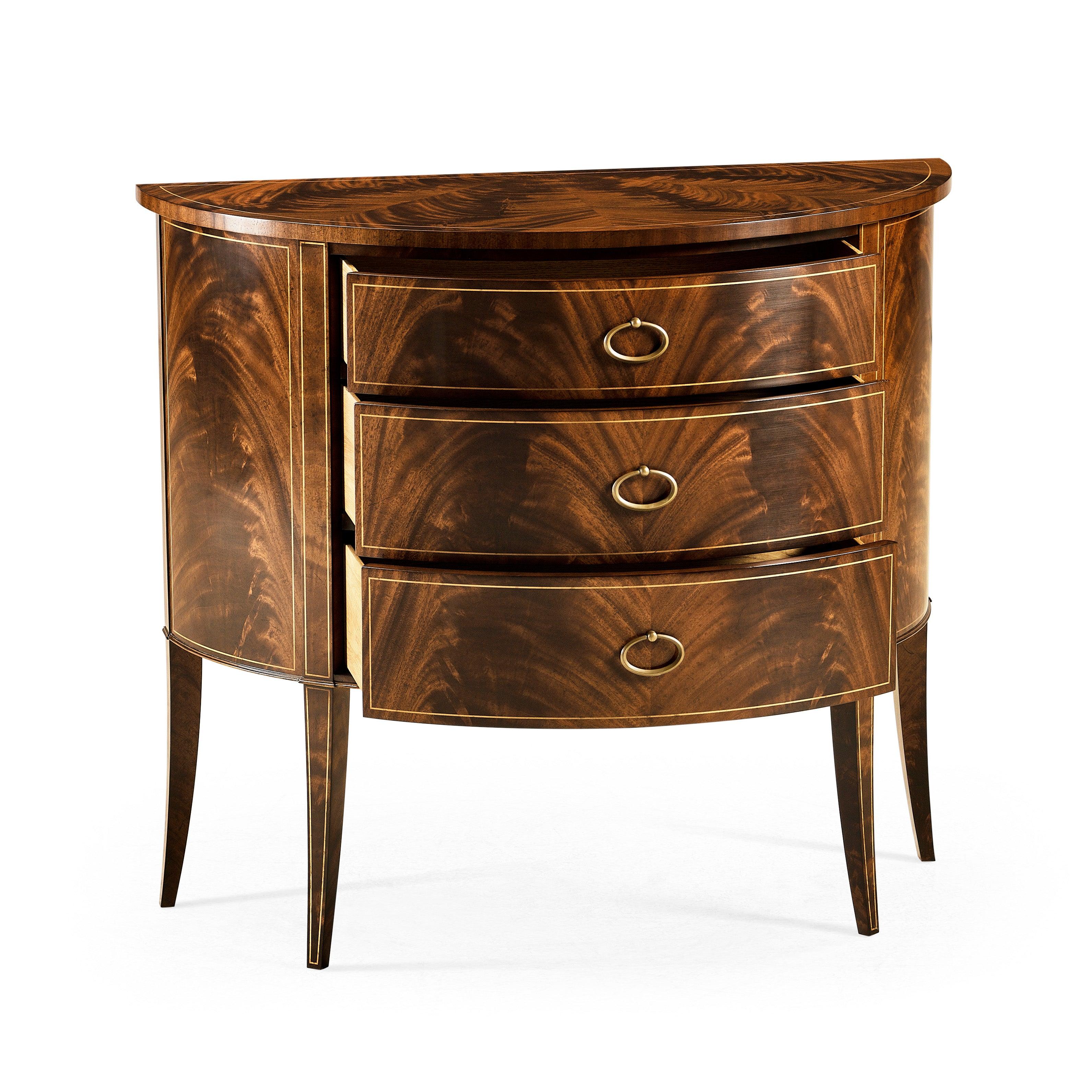 Knightsbridge Biedermeier Mahogany Demilune Cabinet - Remutear