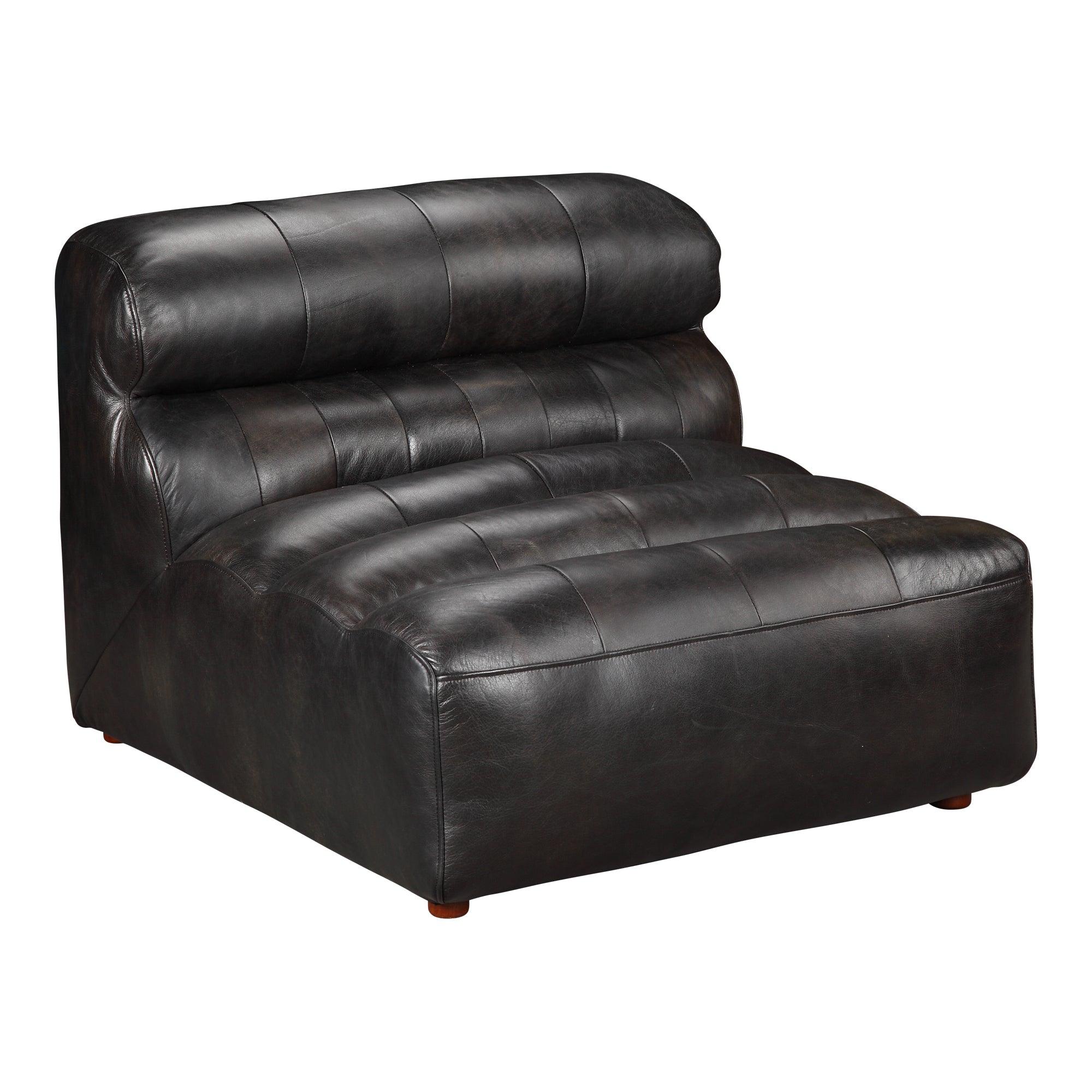 Ramsay Leather Slipper Chair Antique Black - Remutear