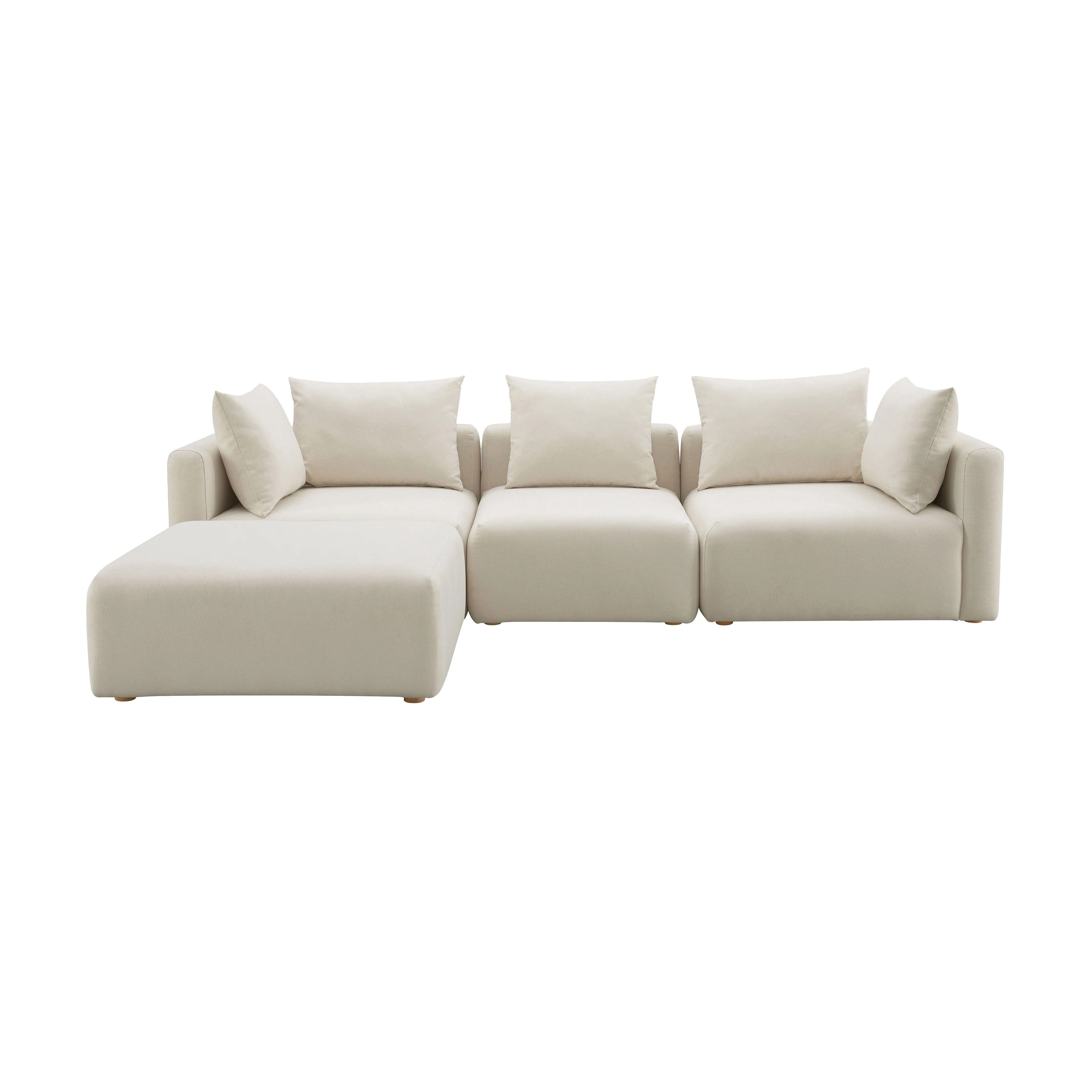 Hangover Cream Linen 4-Piece Modular Sectional - Remutear