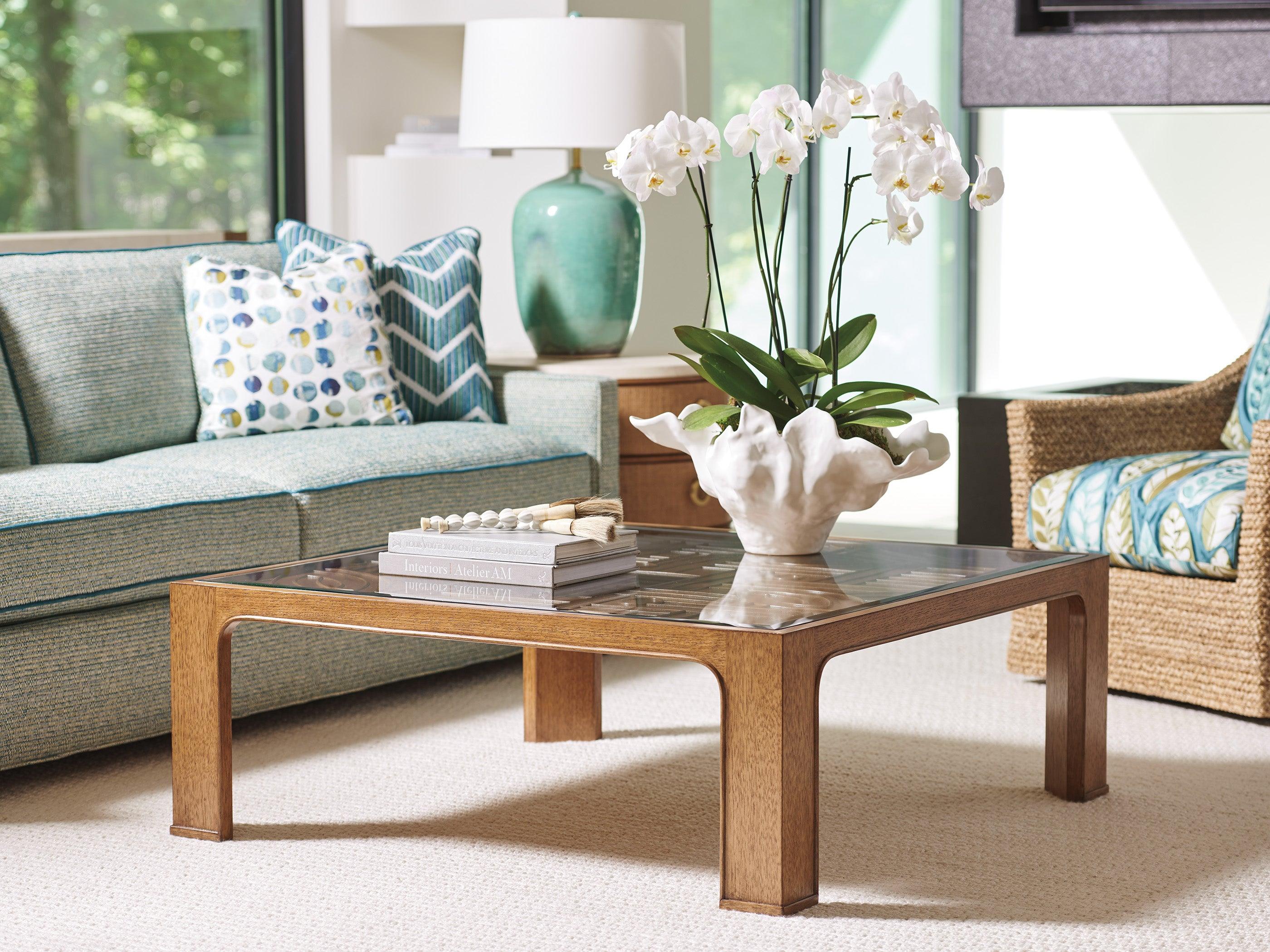 Palm Desert Redford Square Rattan Cocktail Table - Remutear