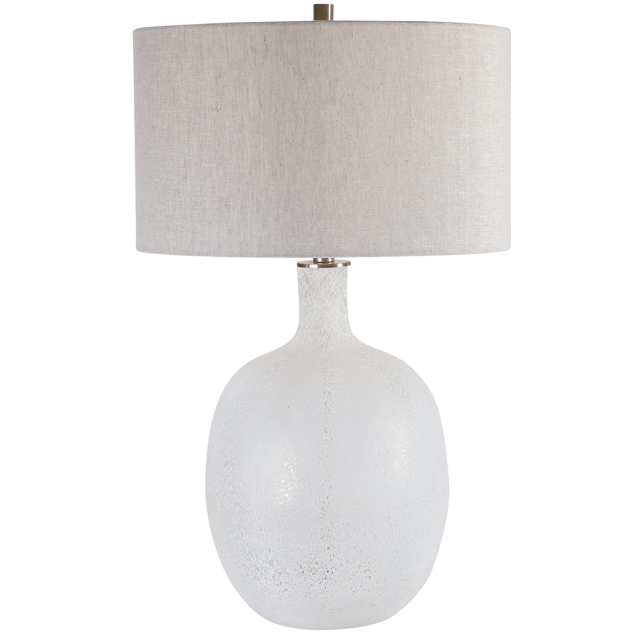 WHITEOUT MOTTLED GLASS TABLE LAMP - Remutear