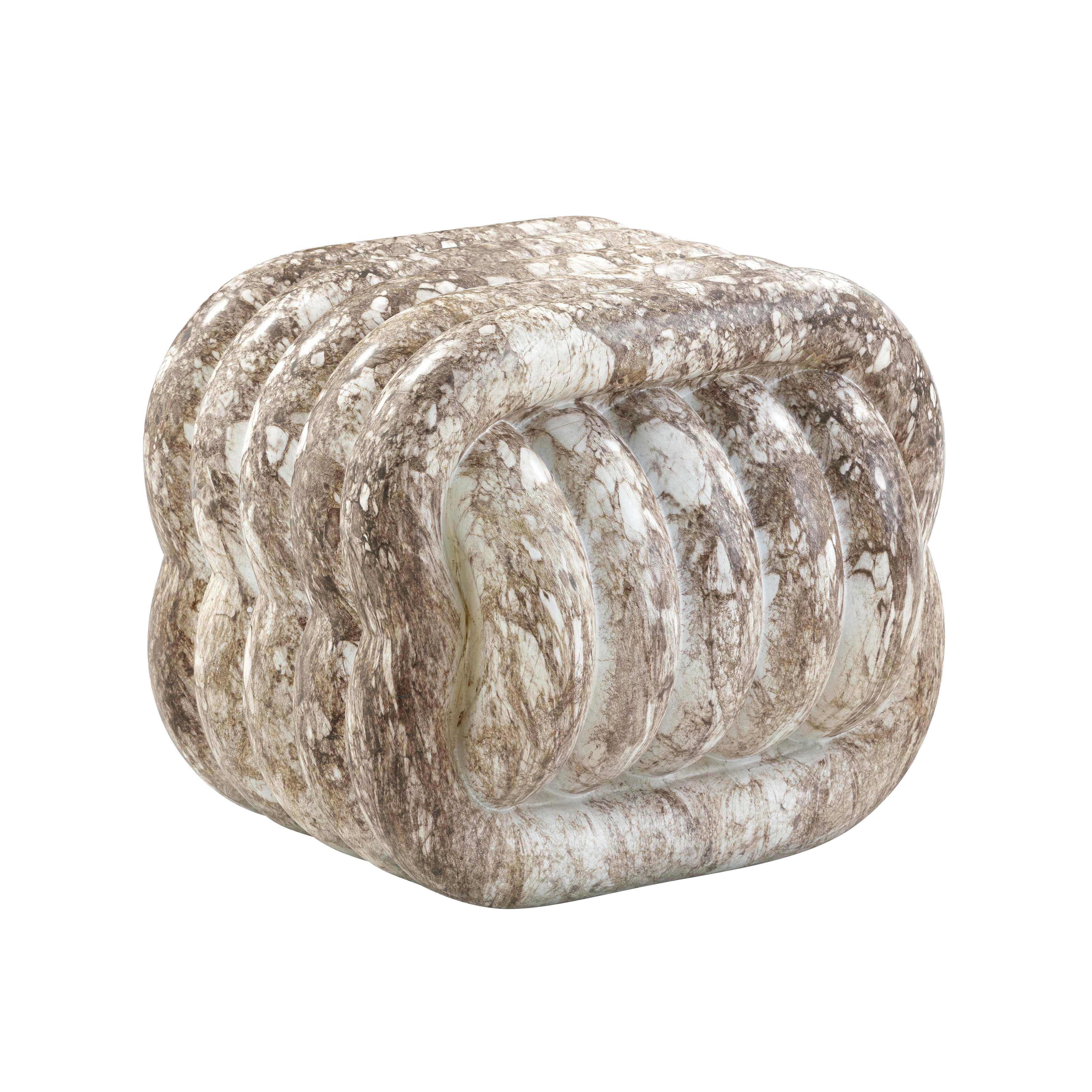 Love Knot Grey Faux Marble Indoor / Outdoor Accent Stool - Remutear