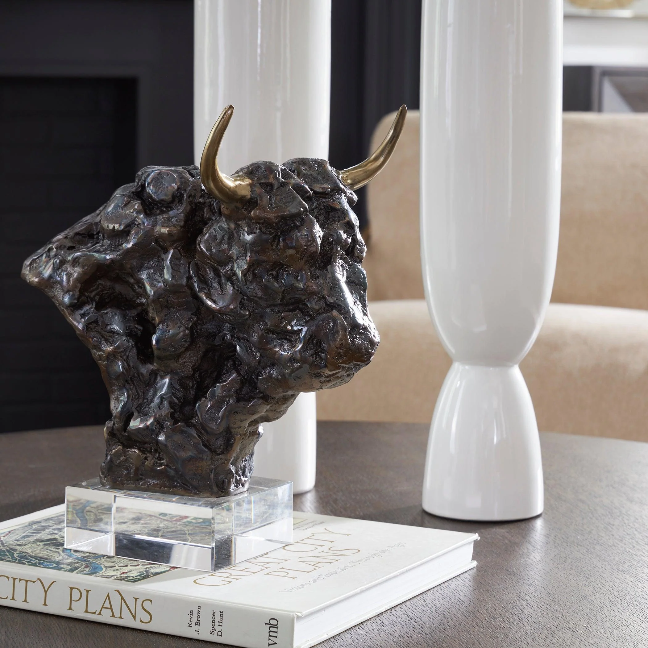 Bison Bust Bronze Sculpture - Remutear