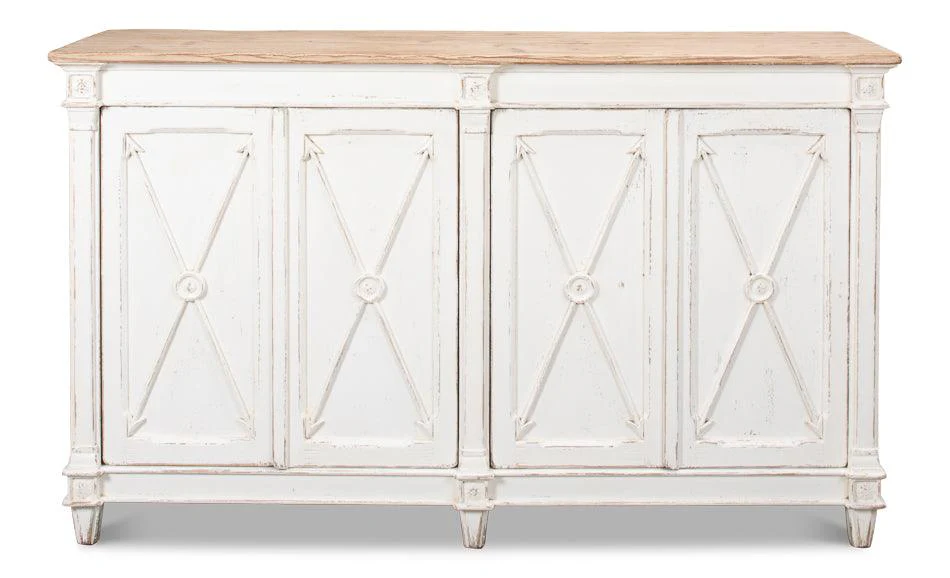 Marksman Sideboard - Whitewash Finish - Remutear