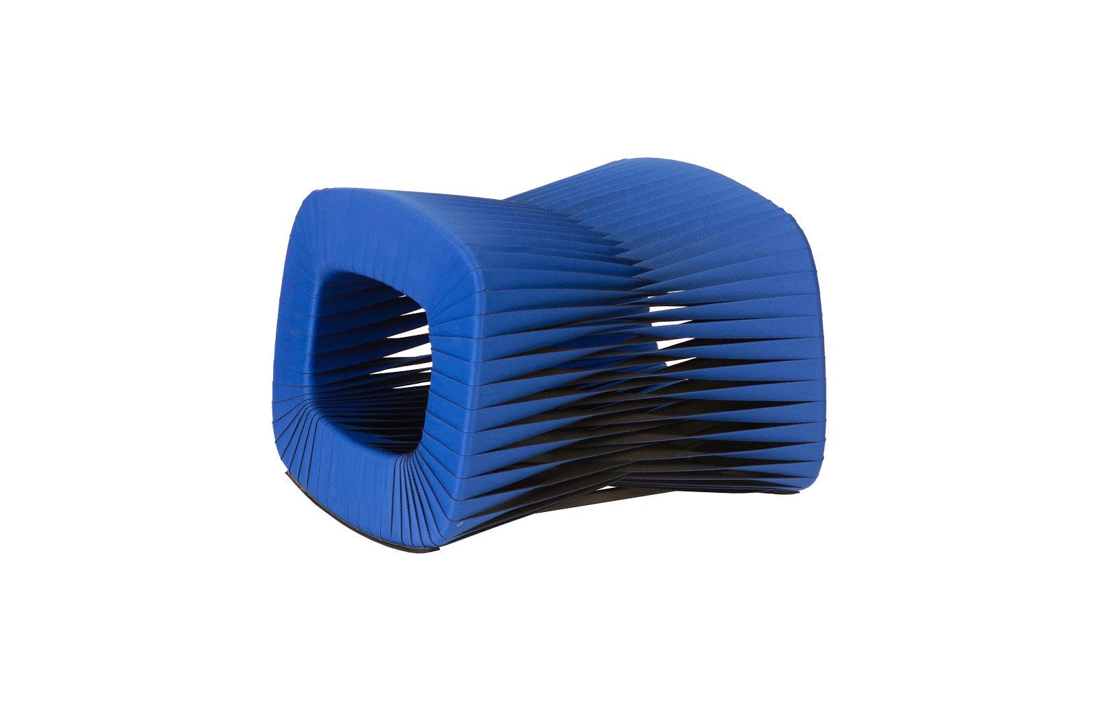 Seat Belt Ottoman, Blue/Black - Remutear