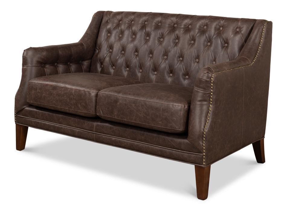 Brooks Leather Tufted 2 Seat Sofa - Remutear