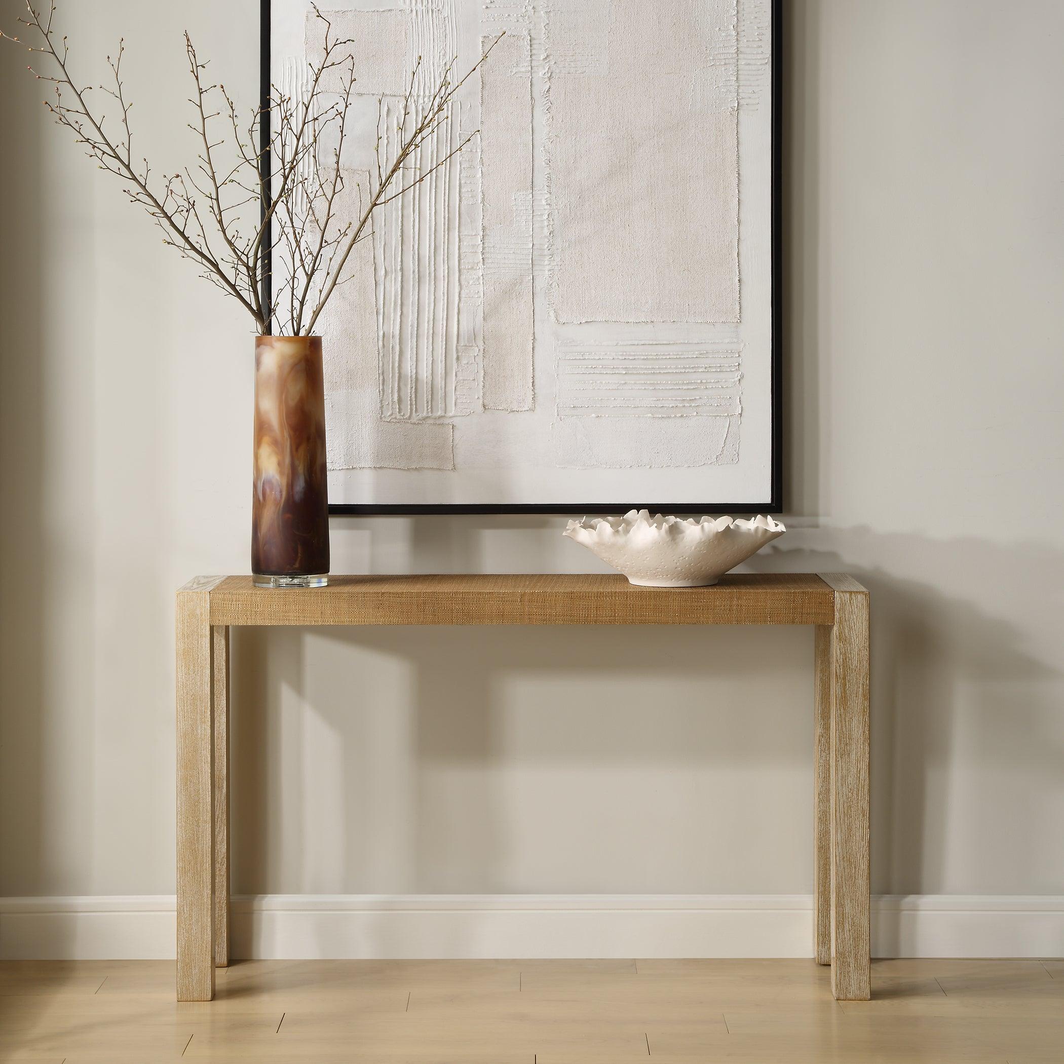 Bentley Grasscloth Console Table - Remutear