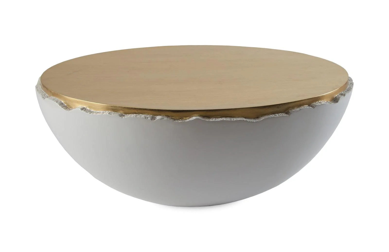Broken Egg Coffee Table, White and Gold Leaf - Remutear