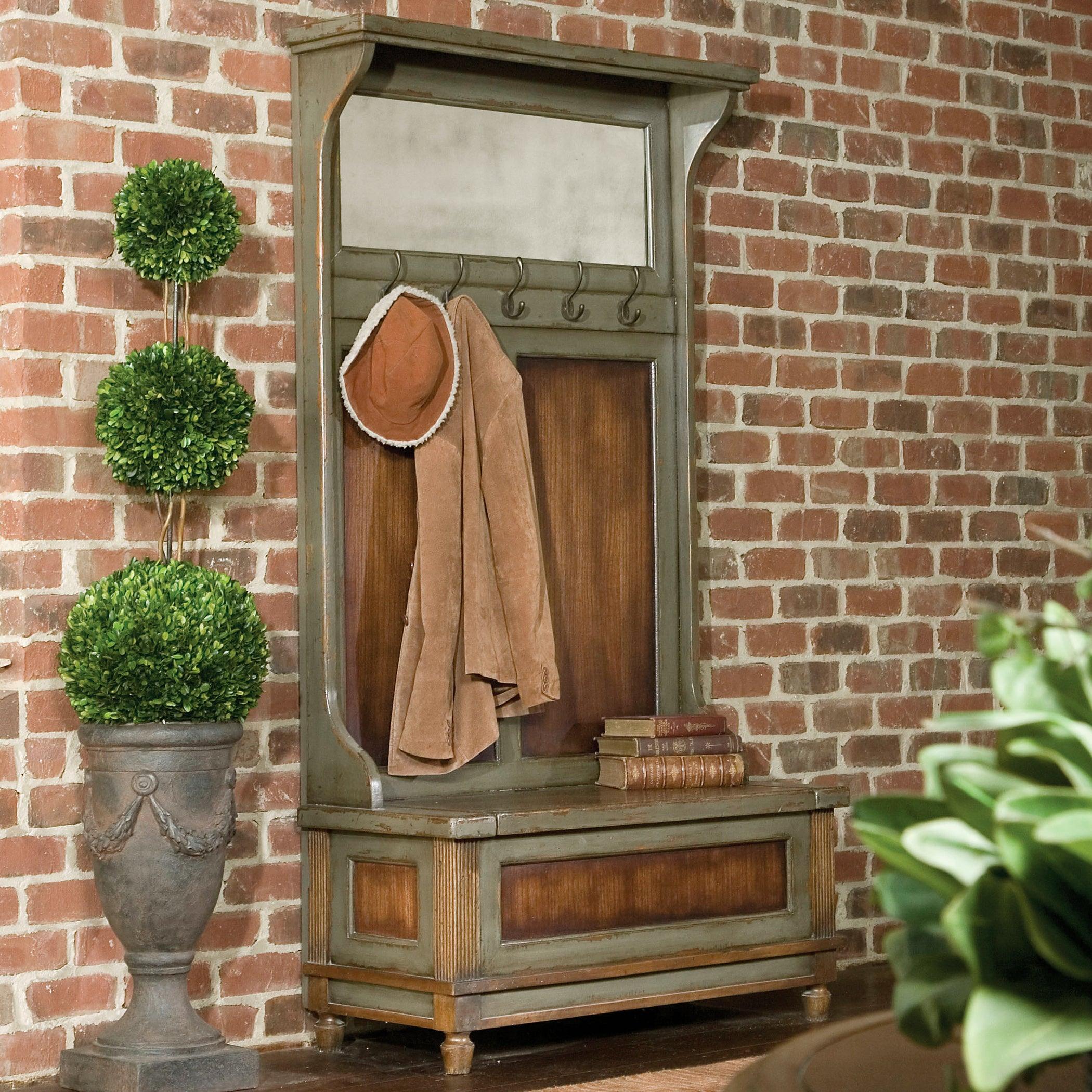 Riyo Distressed Hall Tree - Remutear