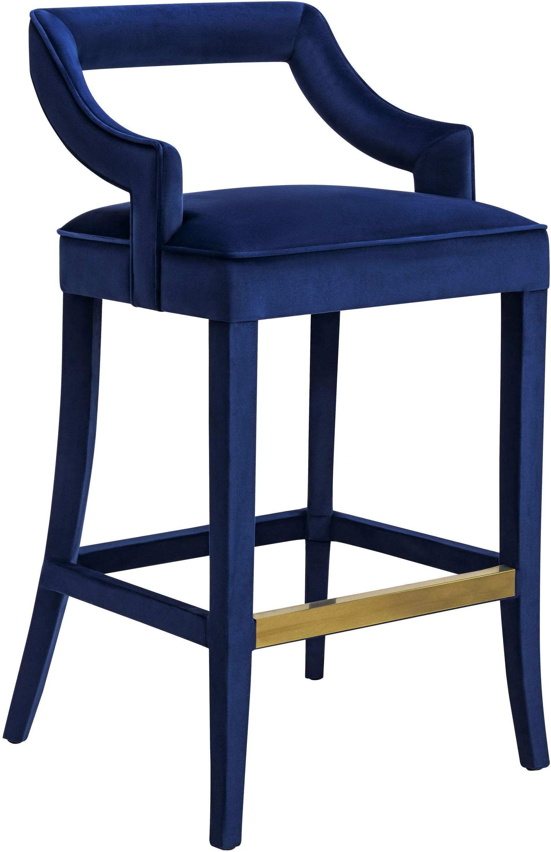 Tiffany Navy Velvet Counter Stool - Remutear