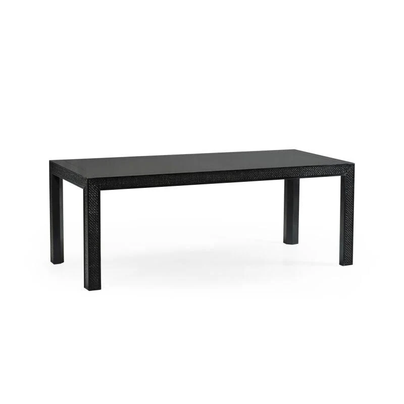 Traditional Accents Ebonized & Rattan Parson Table - Remutear