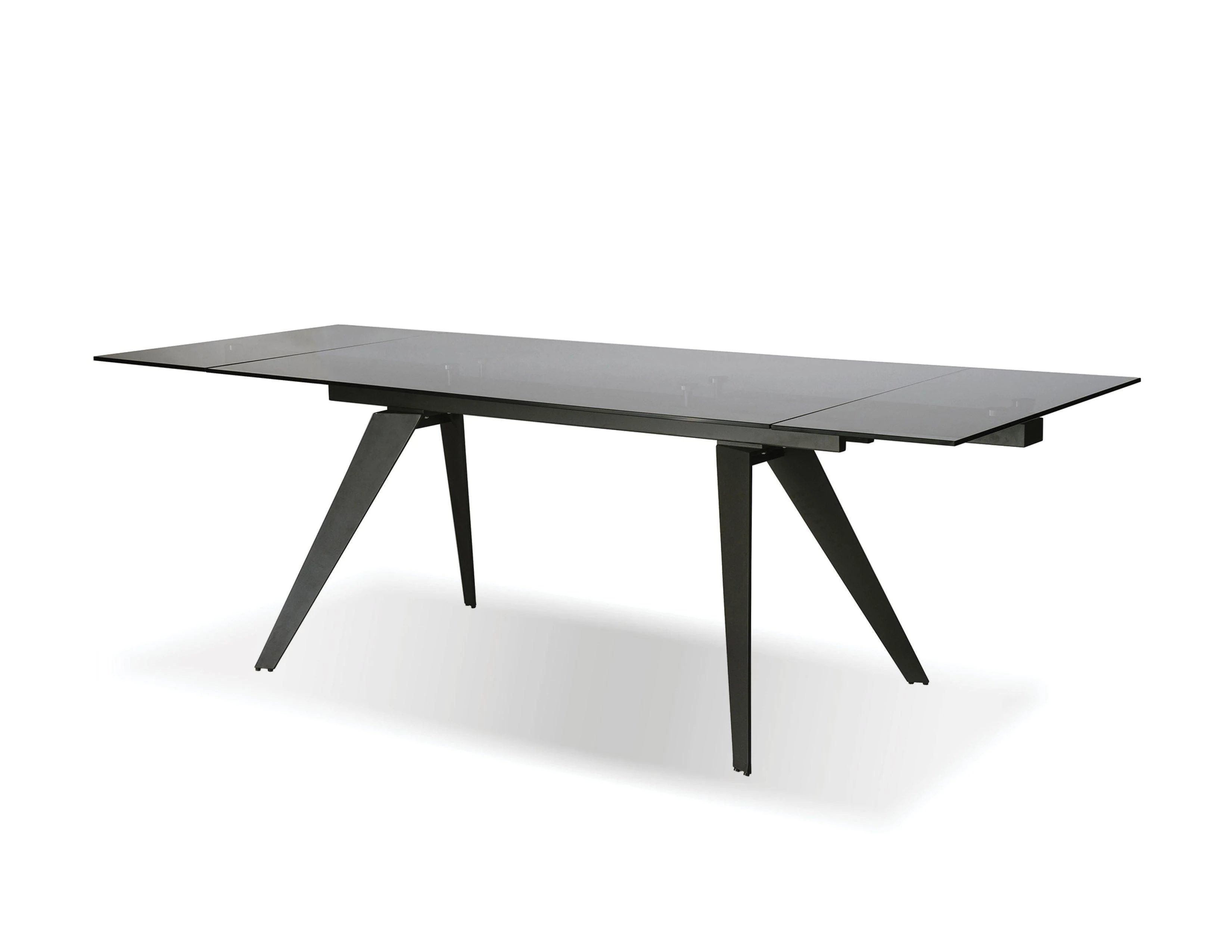 NOIRE Dining Table Double Extension Gunmetal Steel Base - Remutear