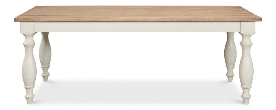 Brie Dining Table - Ant.White/Natural Top - Remutear