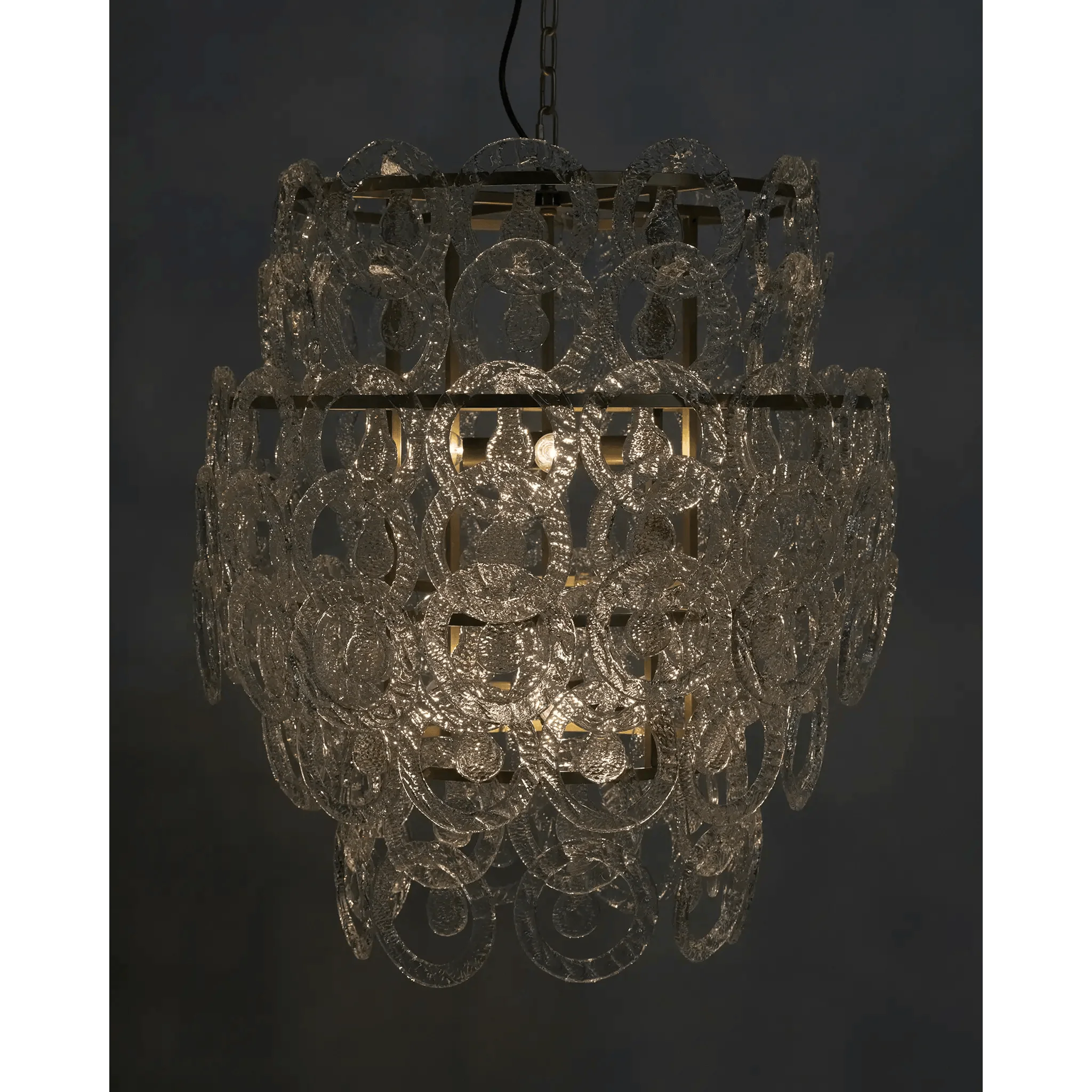 Quebec Chandelier, Metal with Brass Finish - Remutear