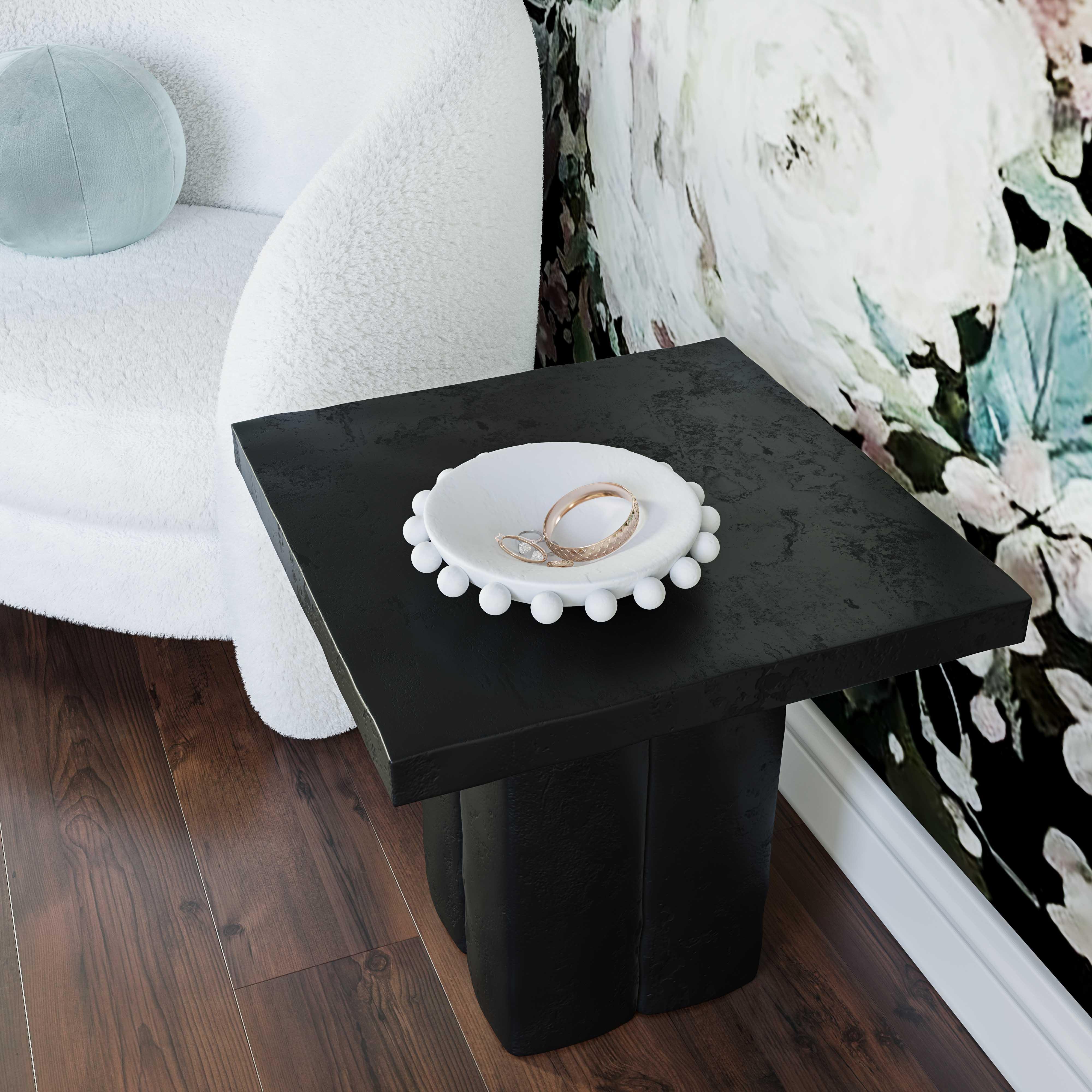 Kayla Black Concrete Side Table - Remutear