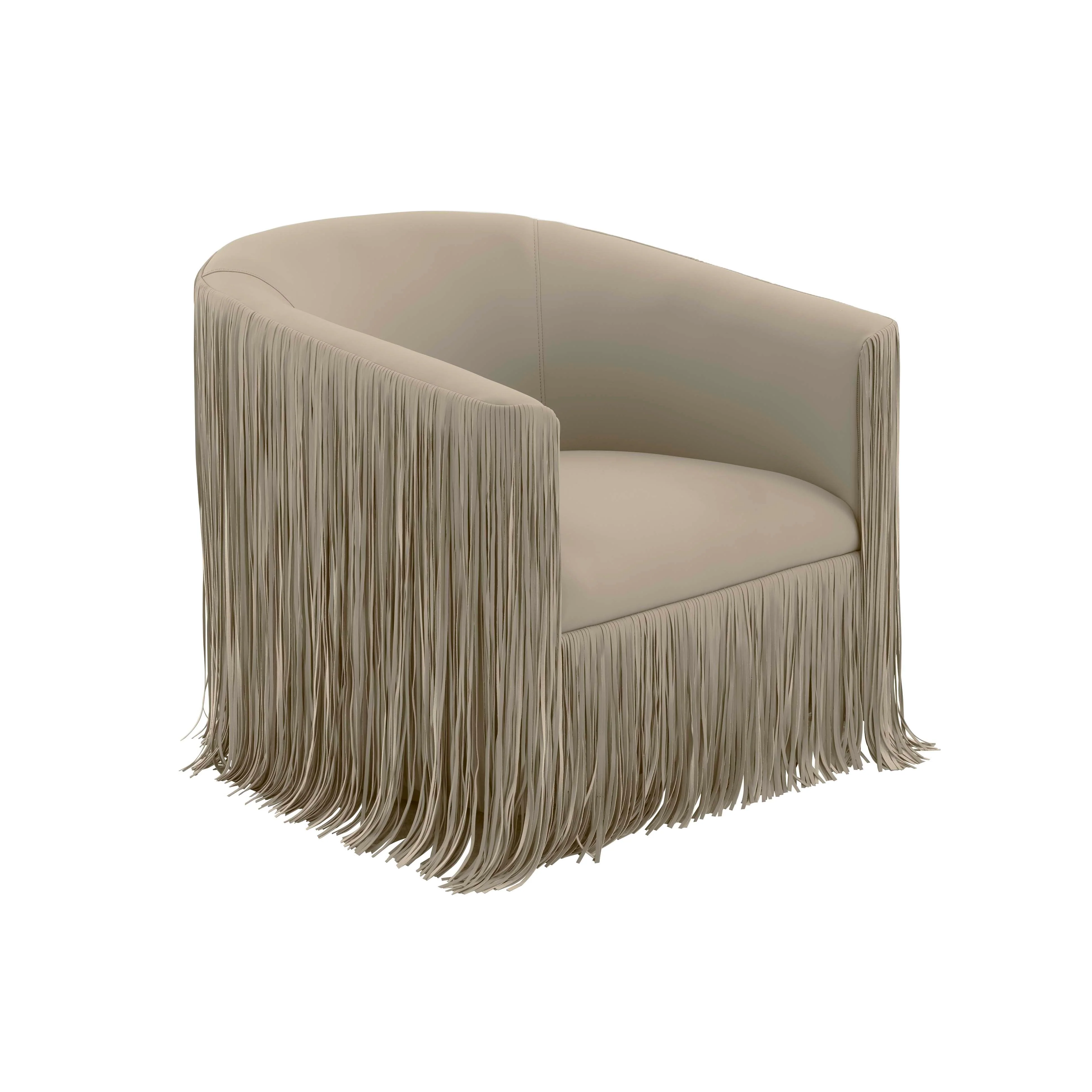 Shag Me Grey Vegan Leather Swivel Chair - Remutear