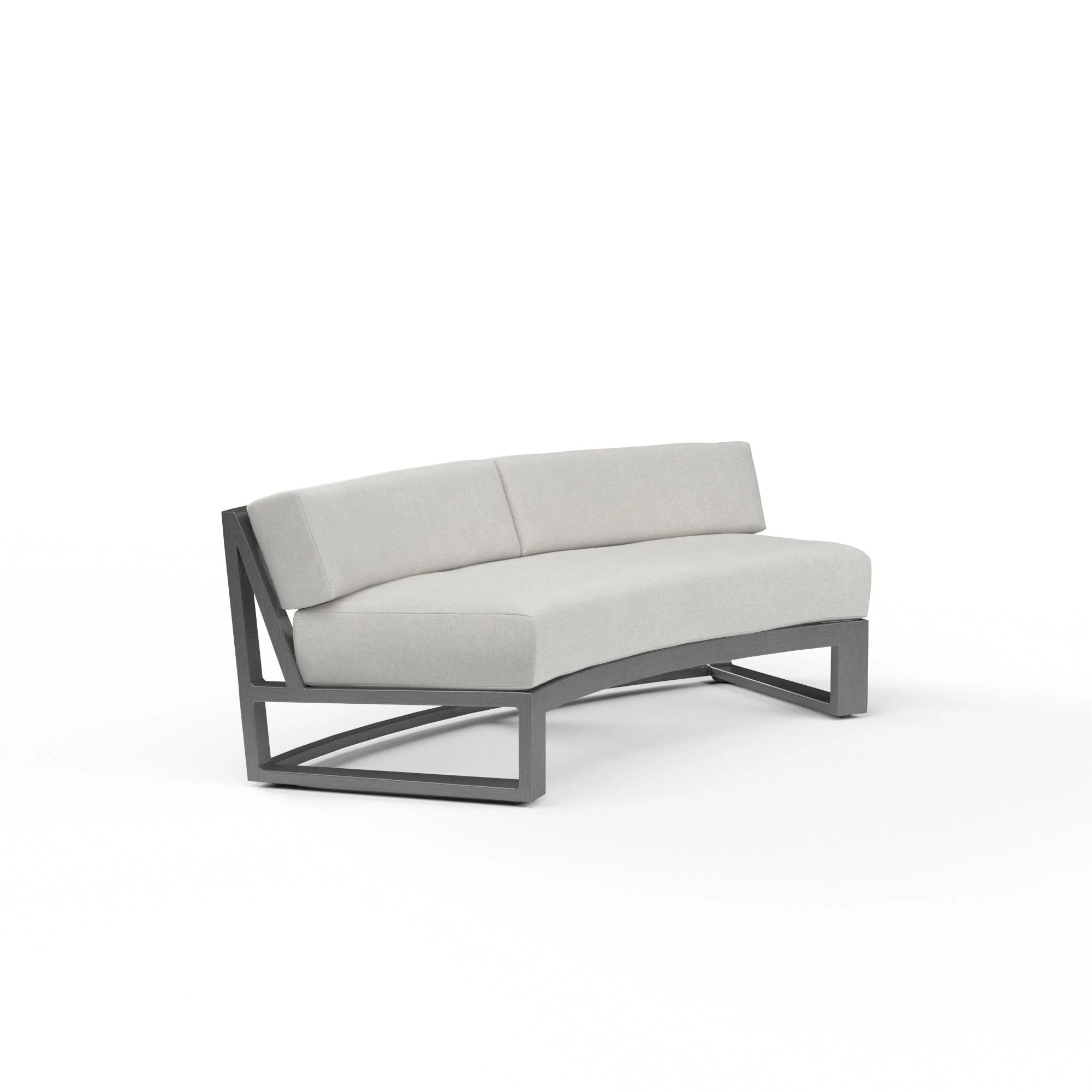 Redondo Curved Sofa in Cast Silver, No Welt - Remutear