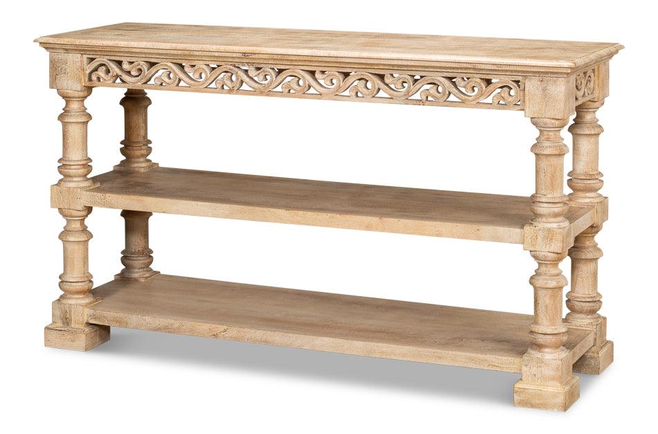 Fowler Carved Console W/Shelf - Remutear