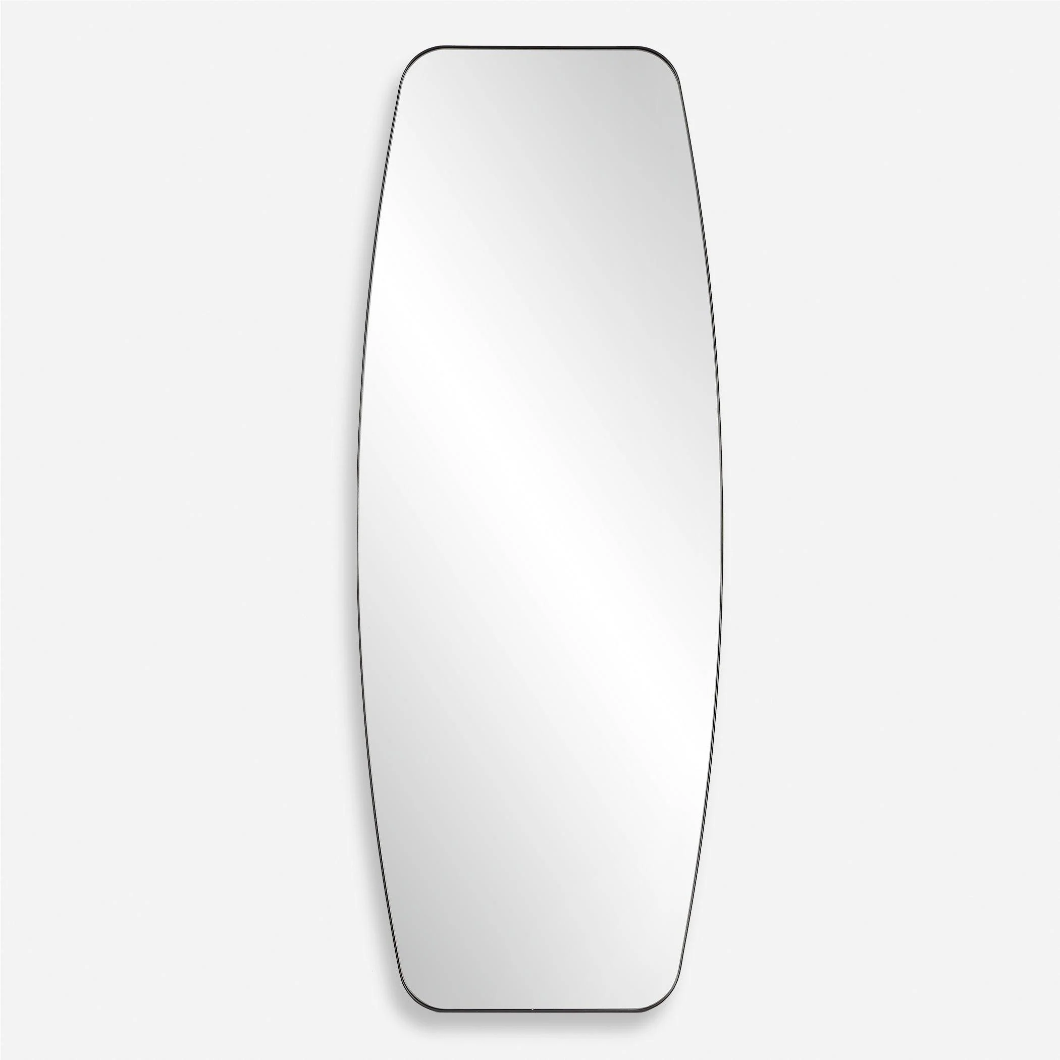 Caspian Curved Black Dressing Mirror - Remutear