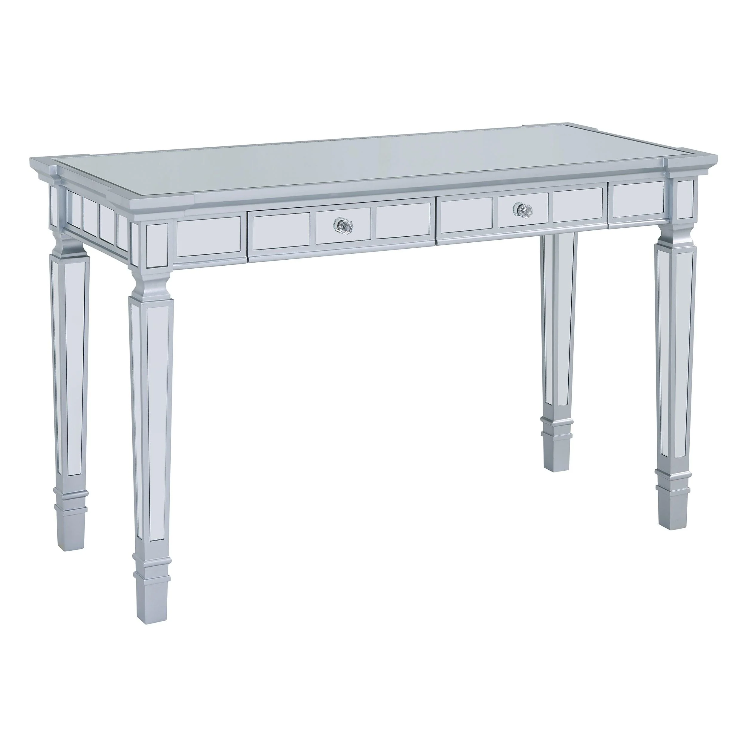 Glenview Glam Mirrored Writing Desk w/ Drawers - Remutear