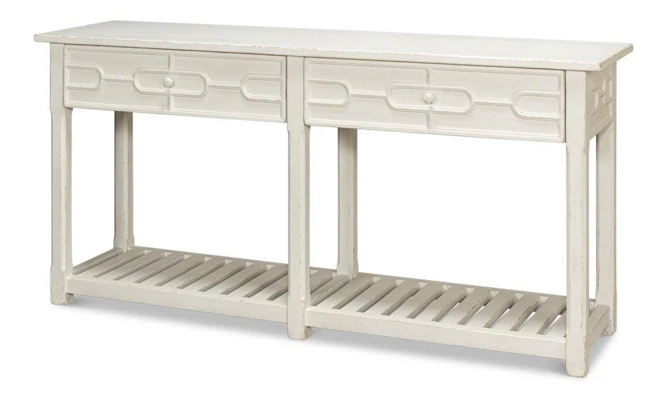 Isla Console Table - Antique White - Remutear