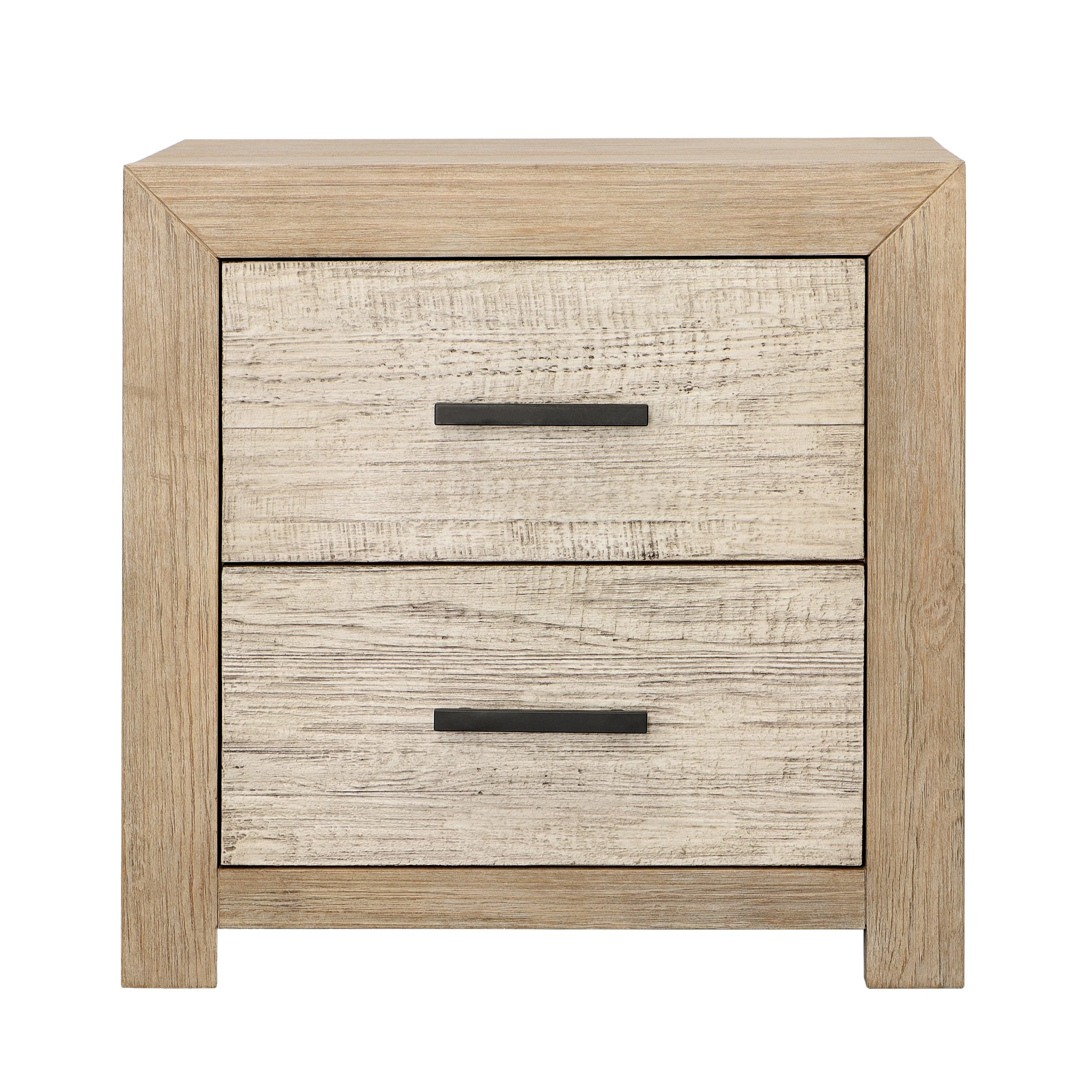 Rue Double Drawer Nightstand Light Warm Wash - Remutear