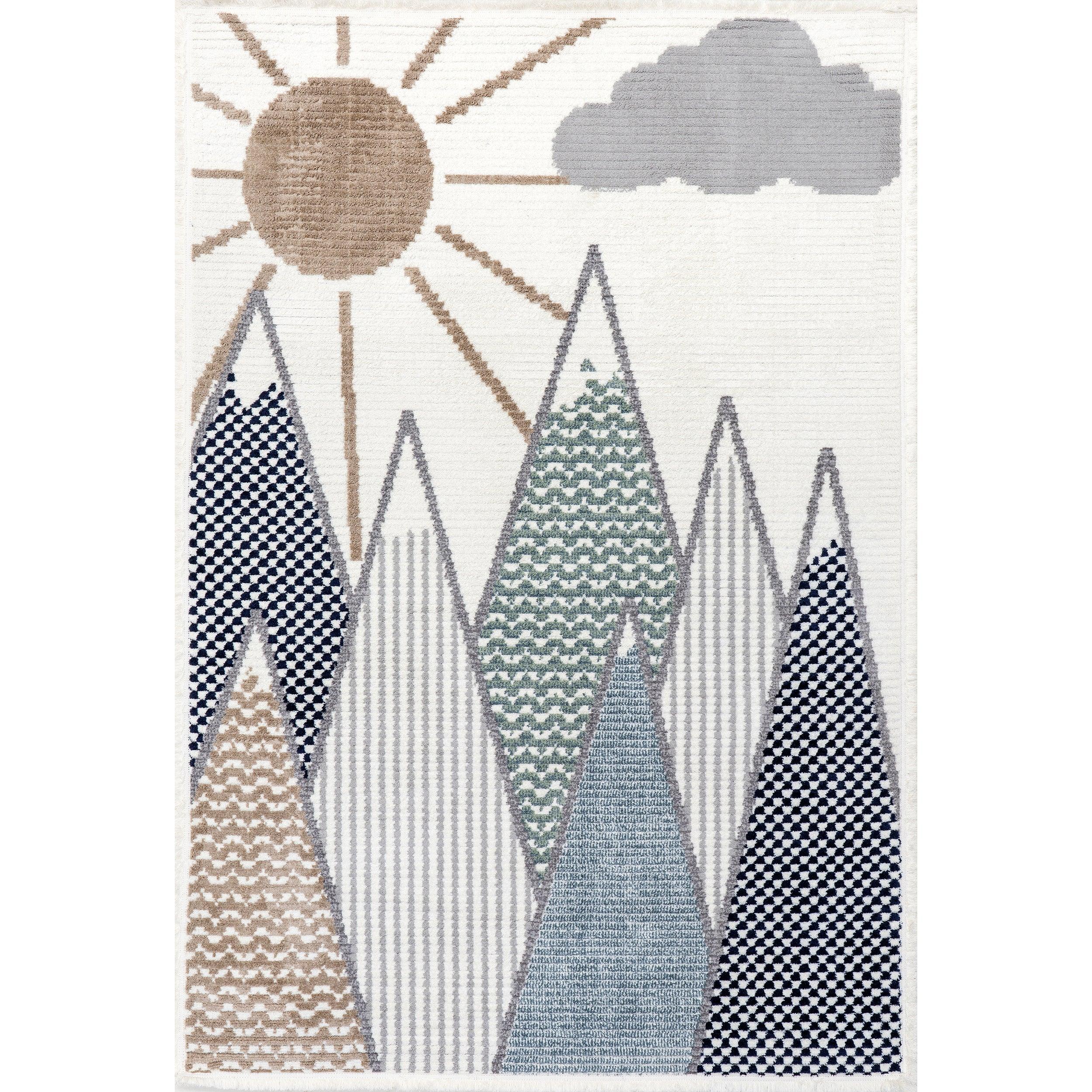 Elsha Rocky Mountains Kids Fringe Area Rug - Remutear
