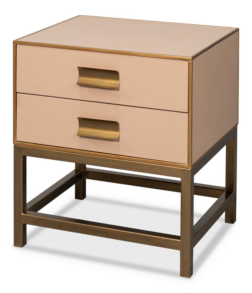Gideon Shagreen Side Table - Mushroom - Remutear