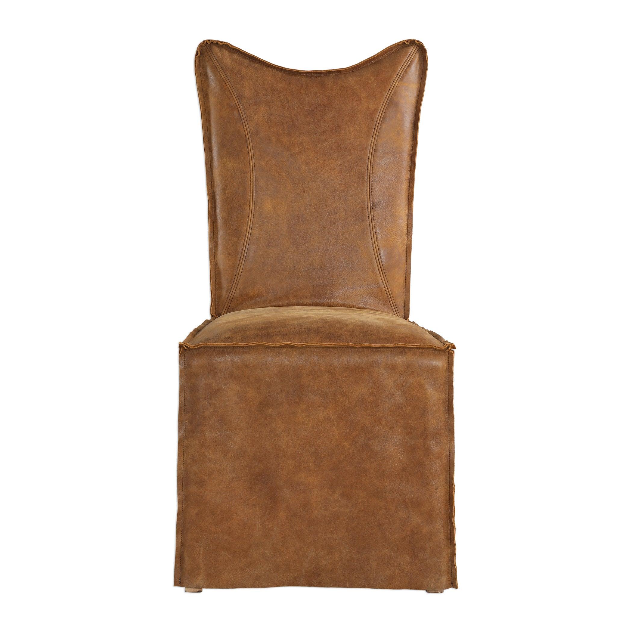 Delroy Armless Chairs, Cognac, Set Of 2 - Remutear
