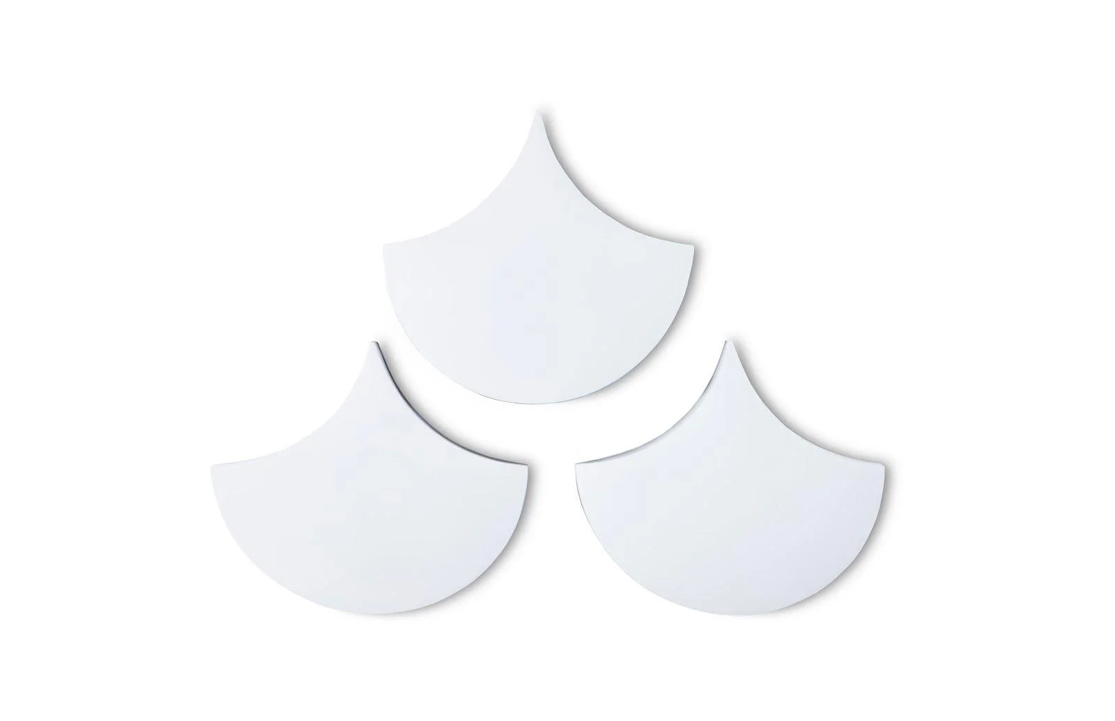 Scales Wall Tiles, Glossy White, Set of 3 - Remutear