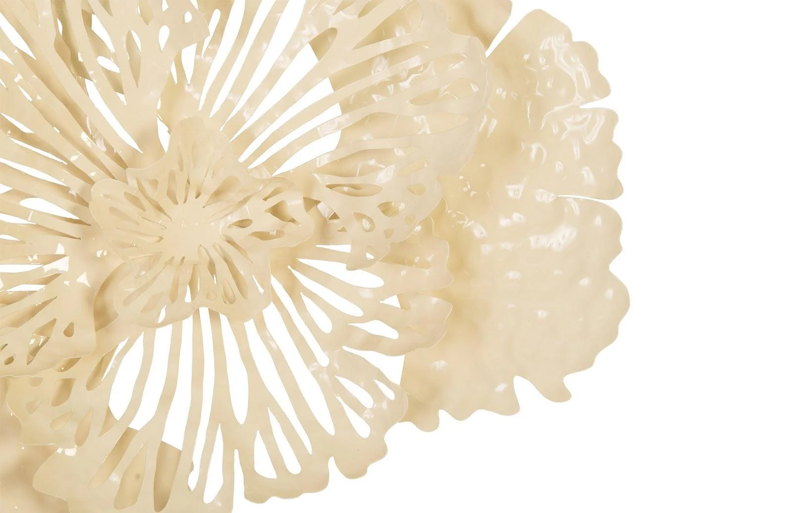 Flower Wall Art, Small, Ivory, Metal - Remutear