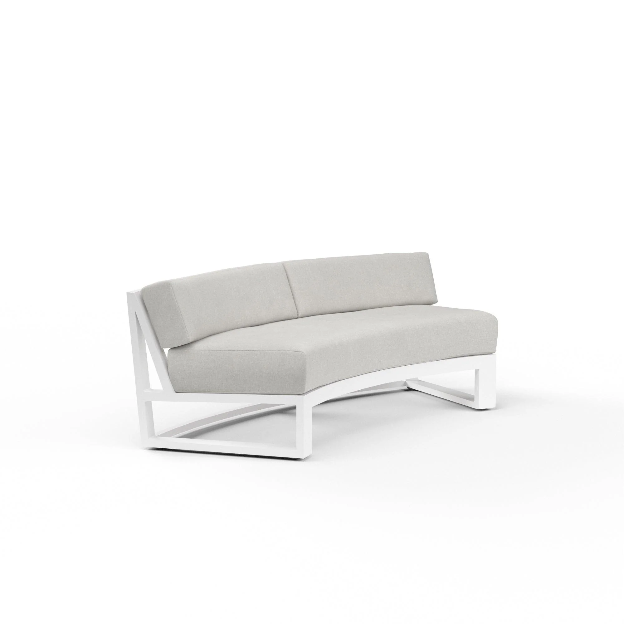 Newport Curved Sofa in Cast Silver, No Welt - Remutear