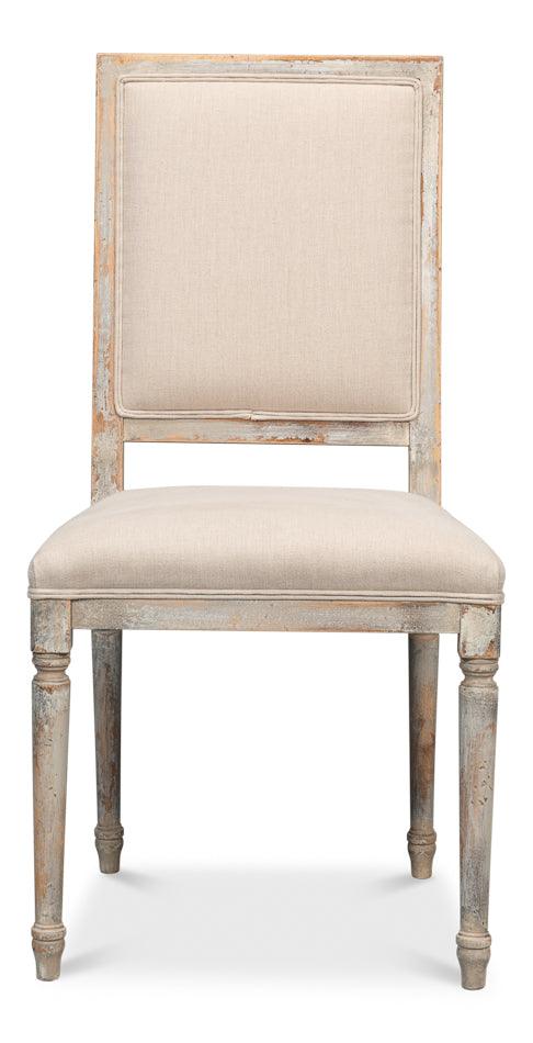 Square Back Side Chair Grey Oak Flax - Set of 2 - Remutear