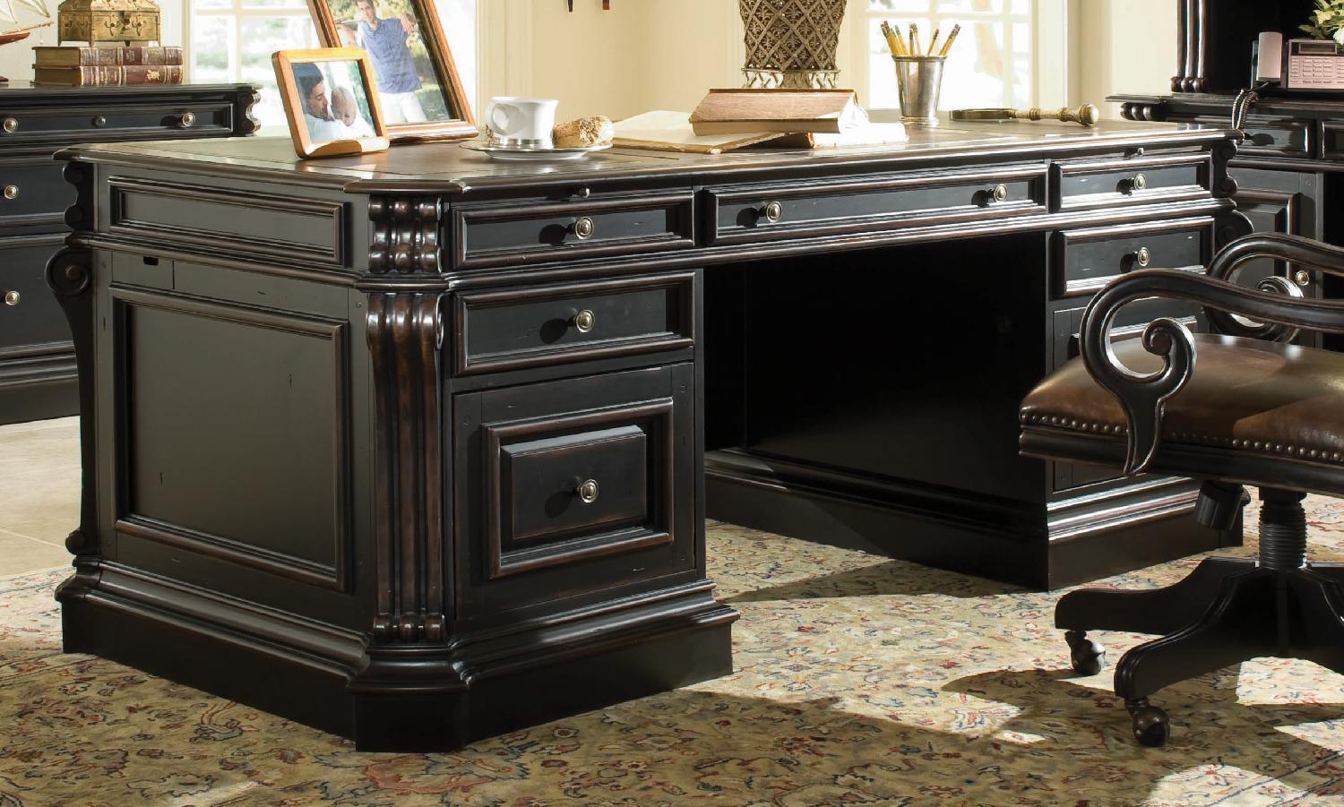 Telluride 76'' Executive Desk withWood Panels - Remutear