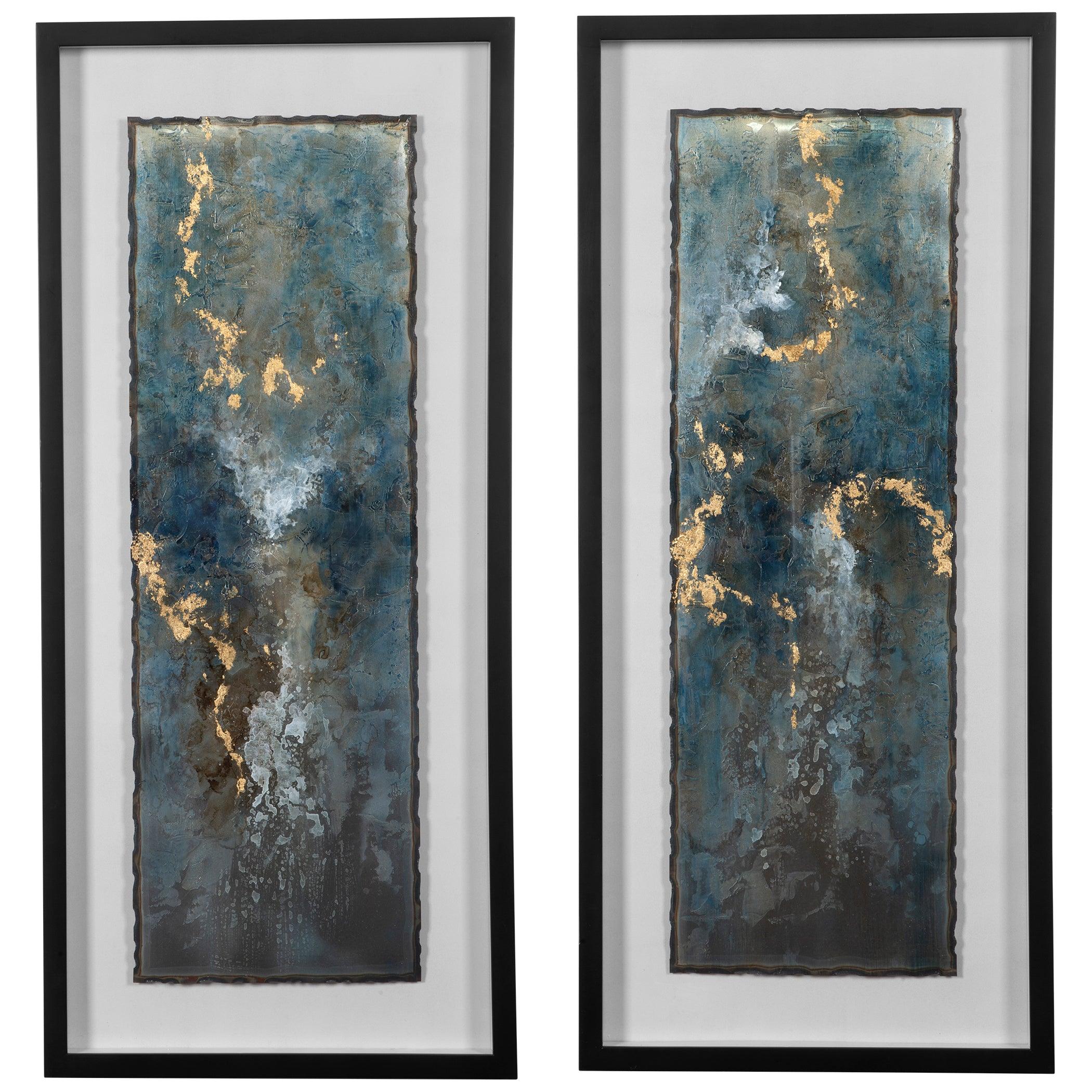 GLIMMERING AGATE ABSTRACT PRINTS, SET OF 2 - Remutear