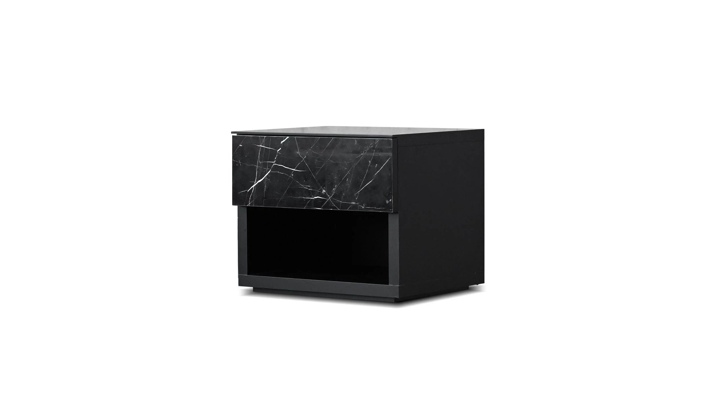 LOFT Night Stand Nero Marquina Marble Drawer - Remutear