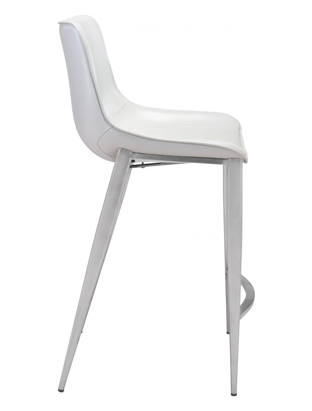 Magnus Counter Chair (Set of 2) White & Silver - Remutear