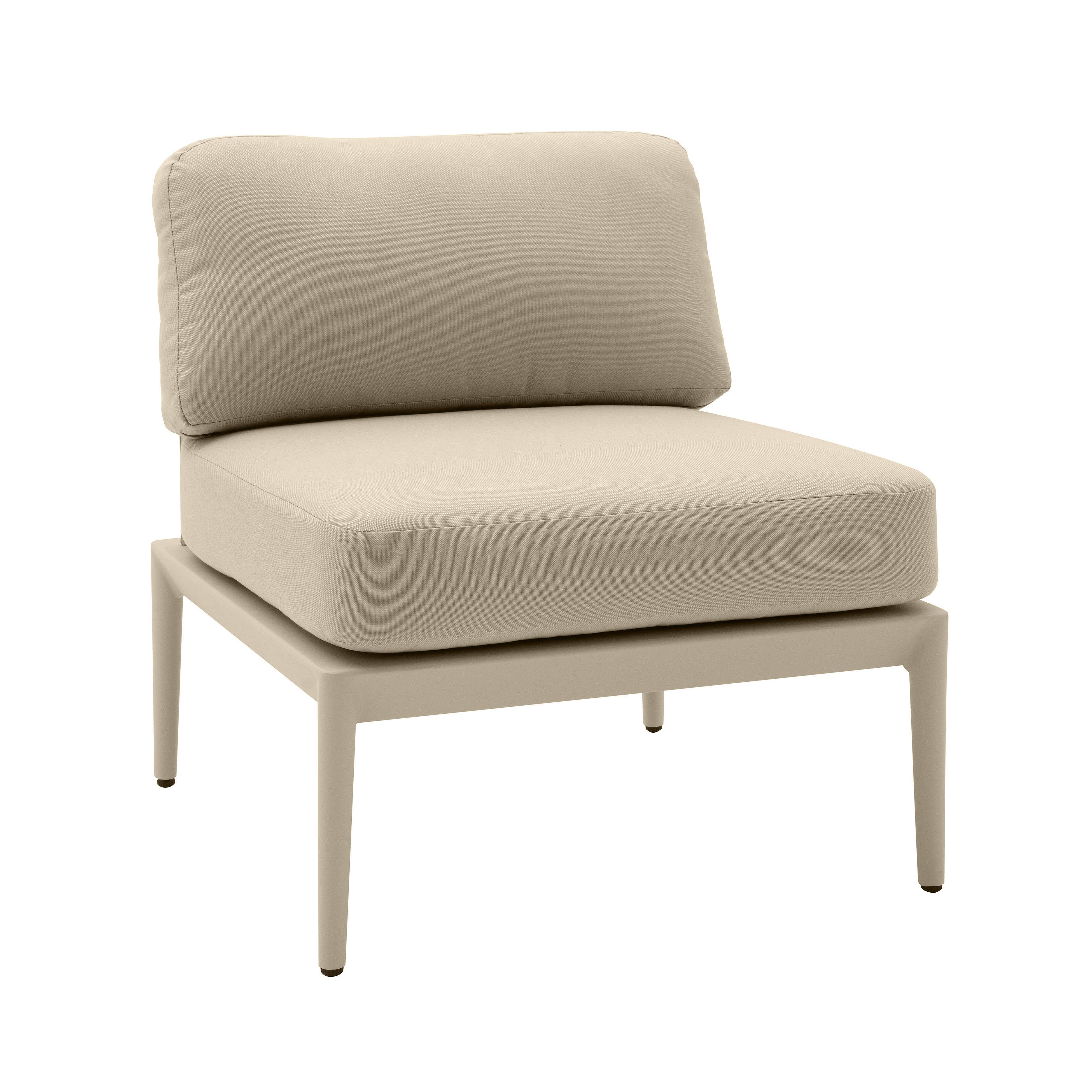 Kapri Taupe Modular Outdoor Armless Chair - Remutear