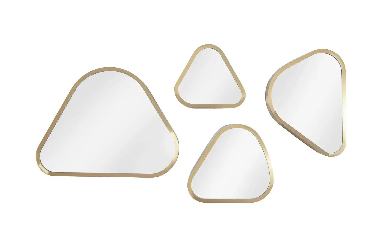 Pebble Mirrors, Set of 4, Brushed Brass - Remutear