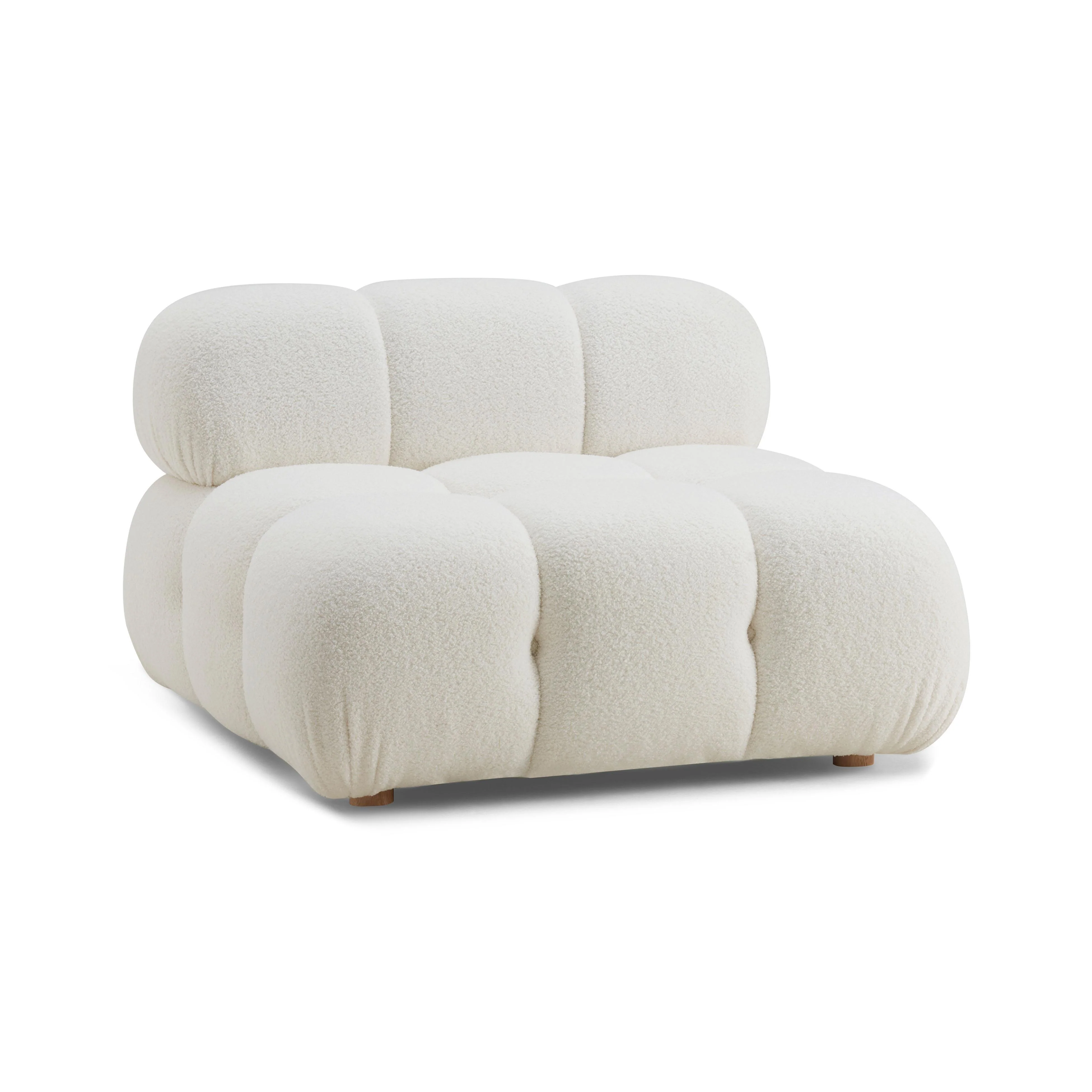 Calliope Cream Vegan Shearling Modular Armless Chair - Remutear