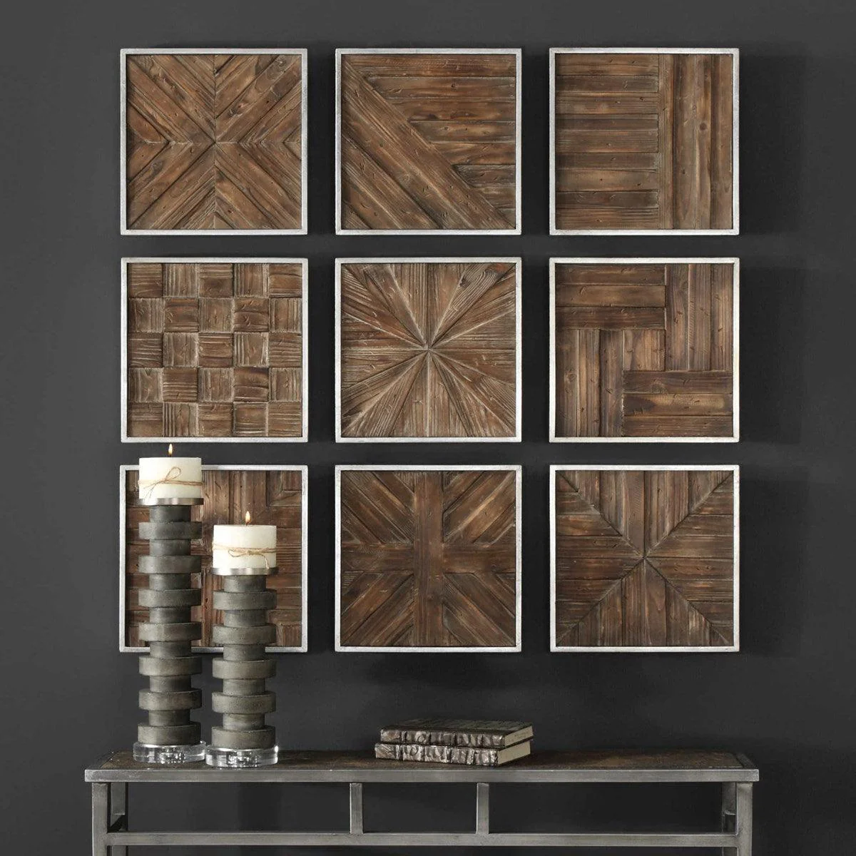 BRYNDLE SQUARES WOOD WALL DECOR - Remutear